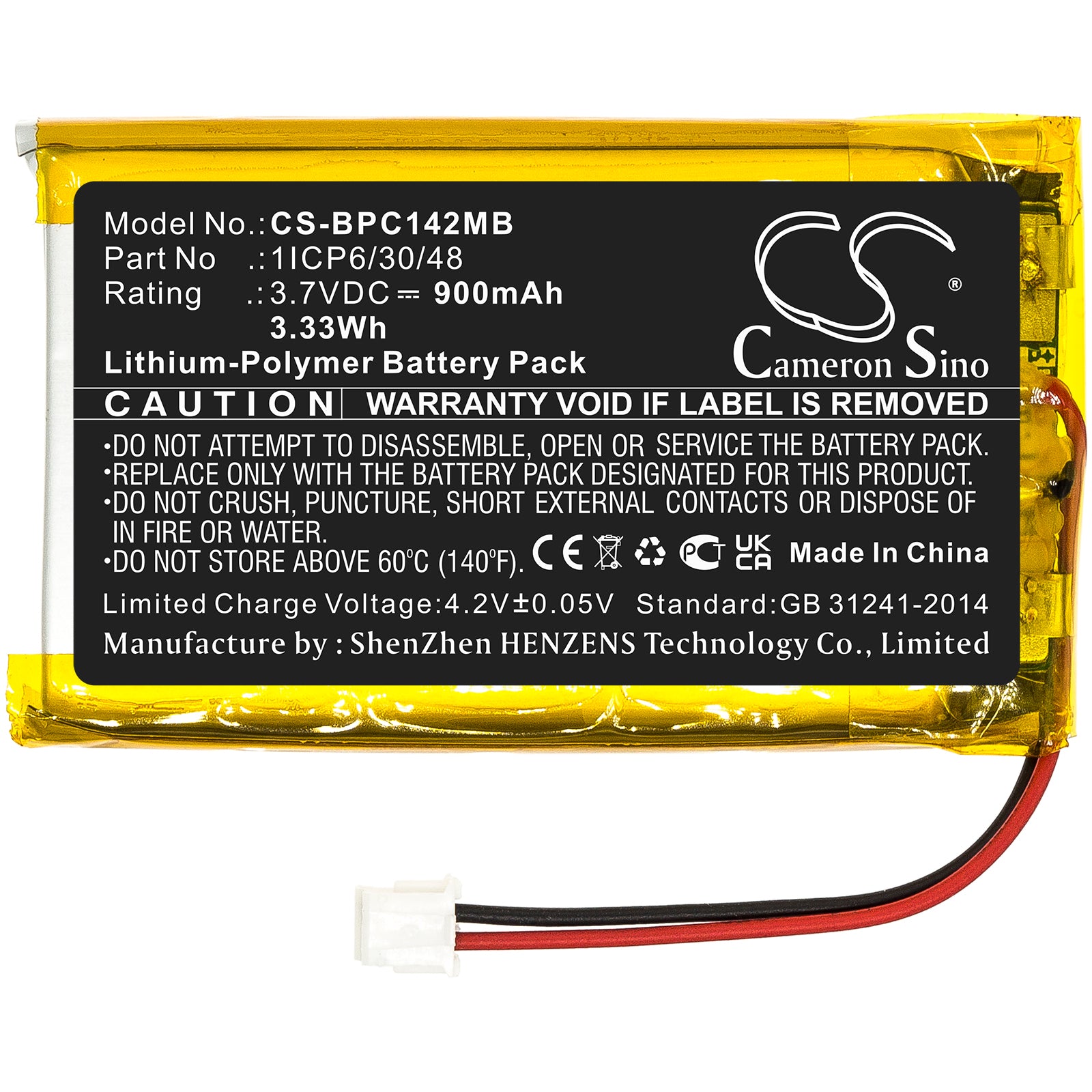 Li-Polymer, BabyPhone Battery fits Babymoov A014414, A014415, 3.7V, 900mAh BabyPhone Cameron Sino Technology Limited