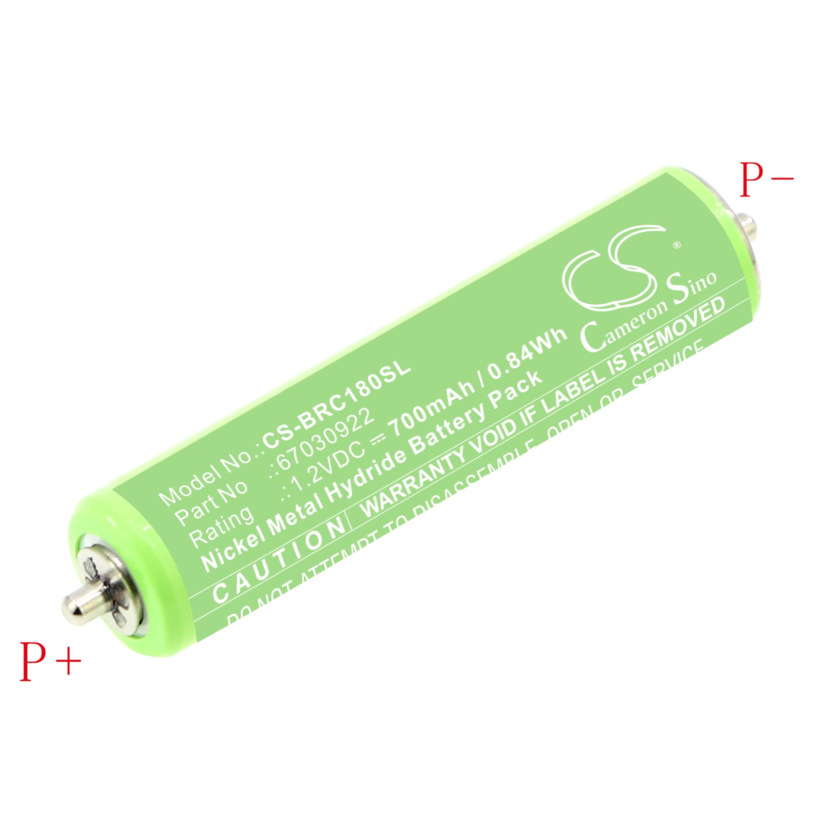Ni-MH, Shaver Battery fits Braun 1000, 10b, 1.2V, 700mAh Shaver Cameron Sino Technology Limited