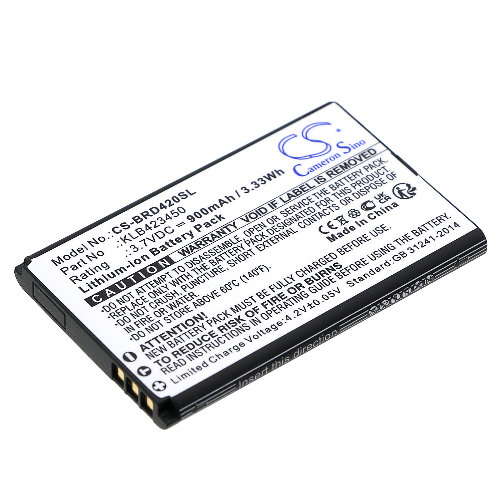 Li-ion, Mobile, SmartPhone Battery fits Brondi Amico Comfort, Amico Pratico, 3.7V, 900mAh Mobile, SmartPhone Cameron Sino Technology Limited