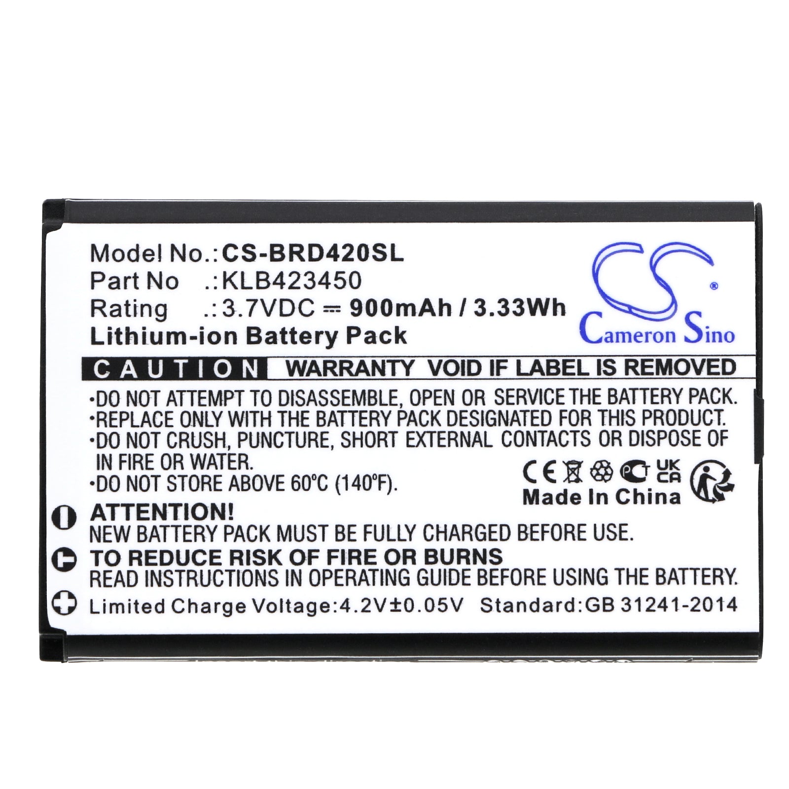 Li-ion, Mobile, SmartPhone Battery fits Brondi Amico Comfort, Amico Pratico, 3.7V, 900mAh Mobile, SmartPhone Cameron Sino Technology Limited
