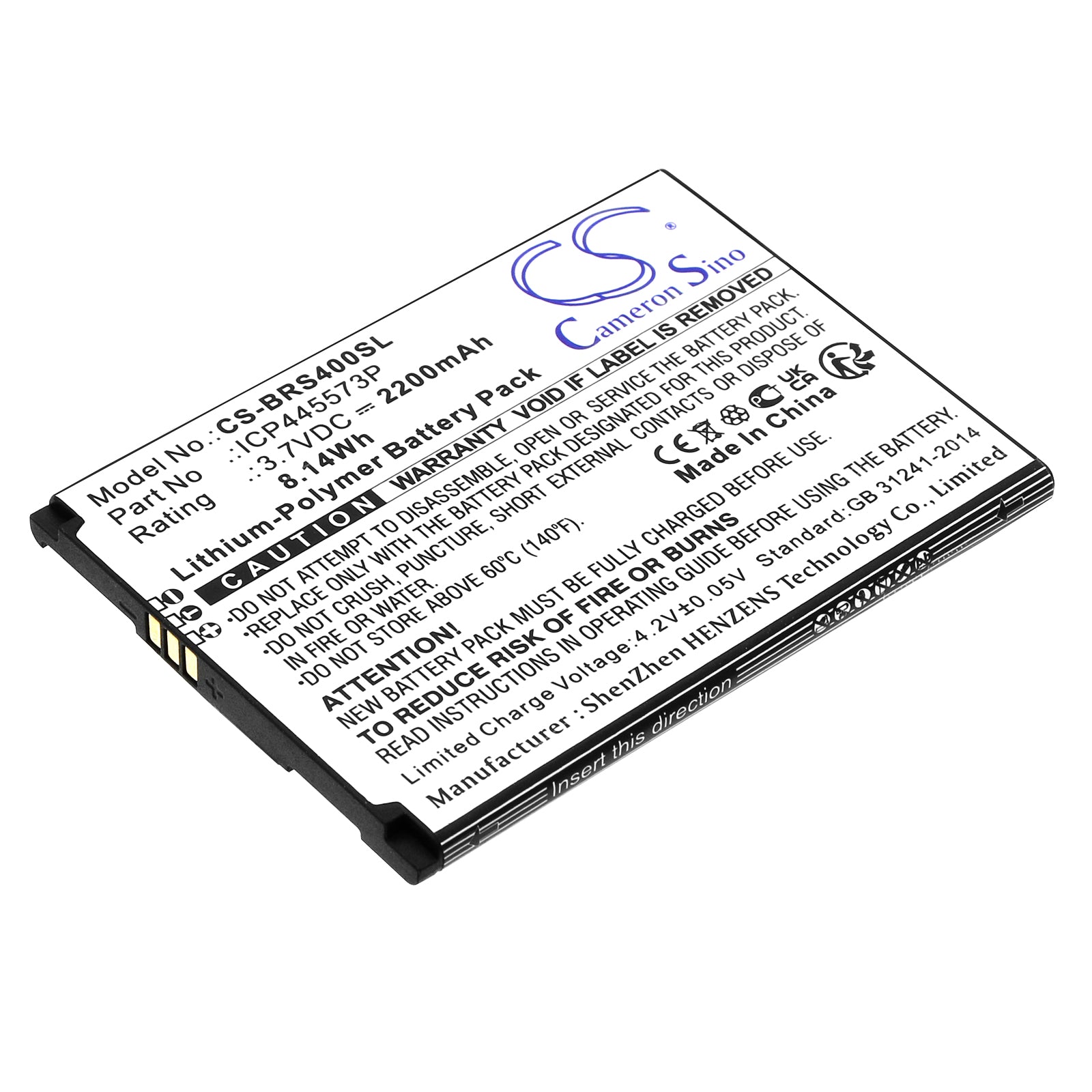 Li-Polymer, Mobile, SmartPhone Battery fits Brondi Smartphone 4g, 3.7V, 2200mAh Mobile, SmartPhone Cameron Sino Technology Limited