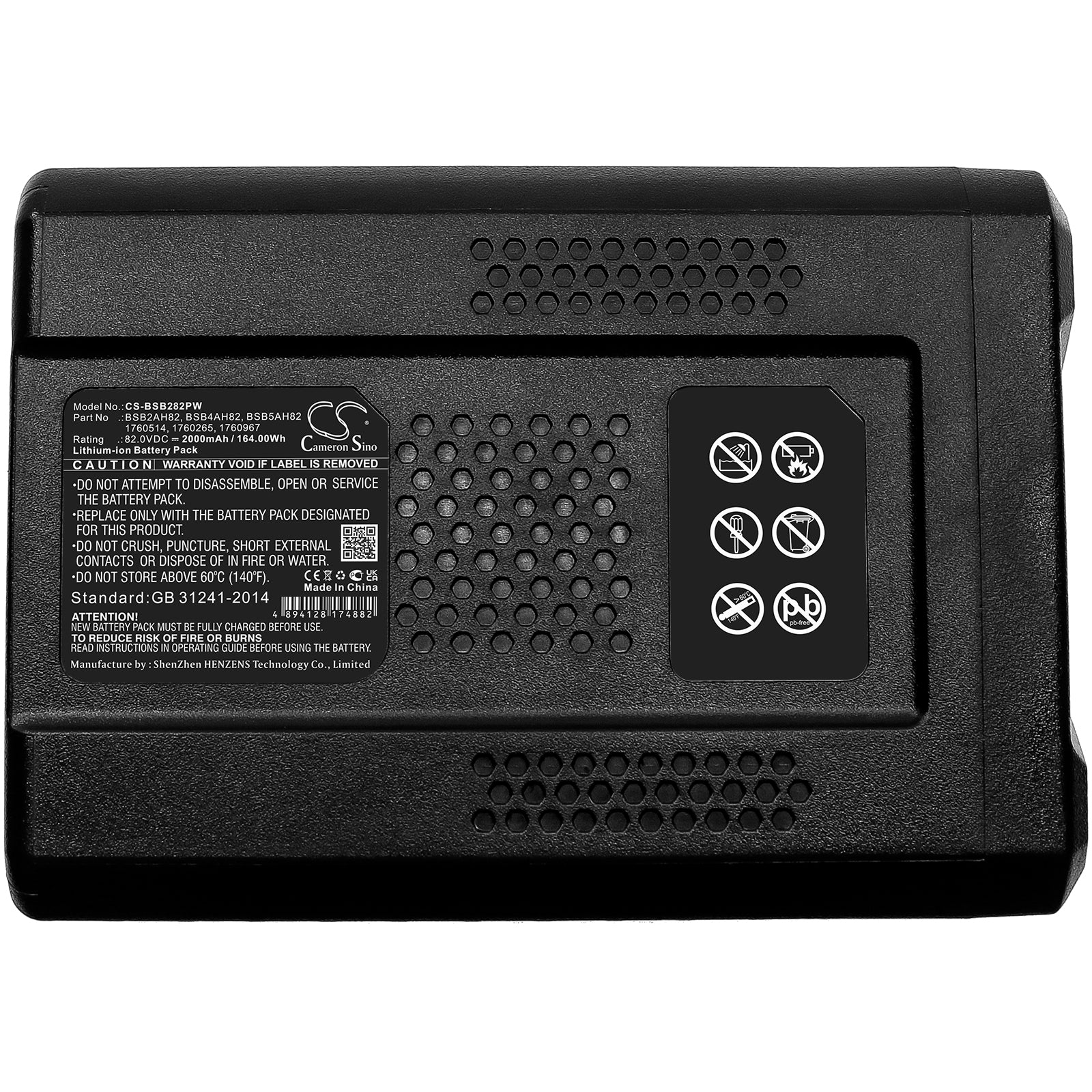 Li-ion, Gardening Tools Battery fits Briggs & Stratton Snapper 1687914 21" Sp Walk Mo, Snapper Xd 82v Lawn, 82.0V, 2000mAh Gardening Tools Cameron Sino Technology Limited