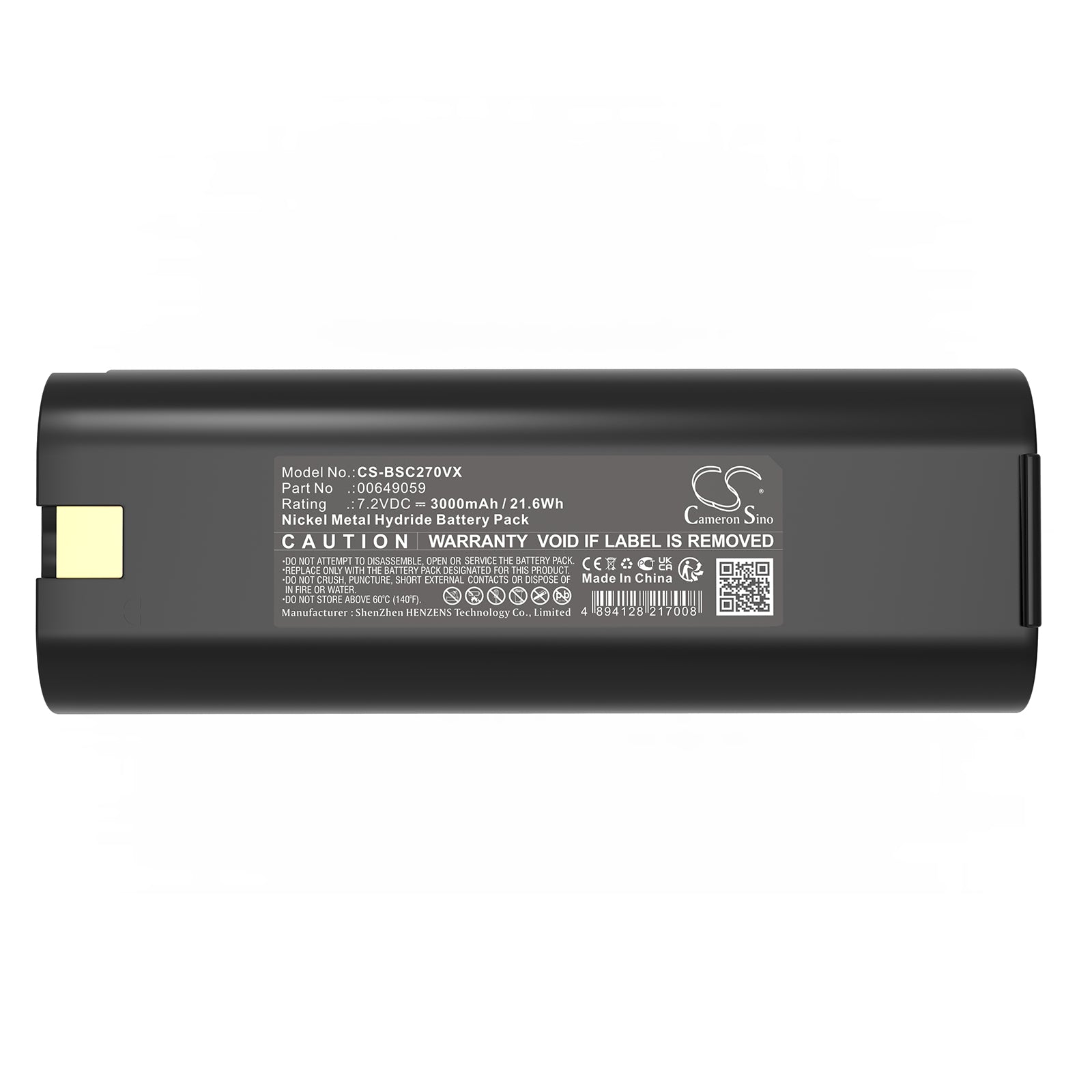 7.2V, Ni-MH, 3000mAh, Battery fits Bosch BBZ36AB01, BBZ37GB01, 21.6Wh Vacuum Cameron Sino Technology Limited