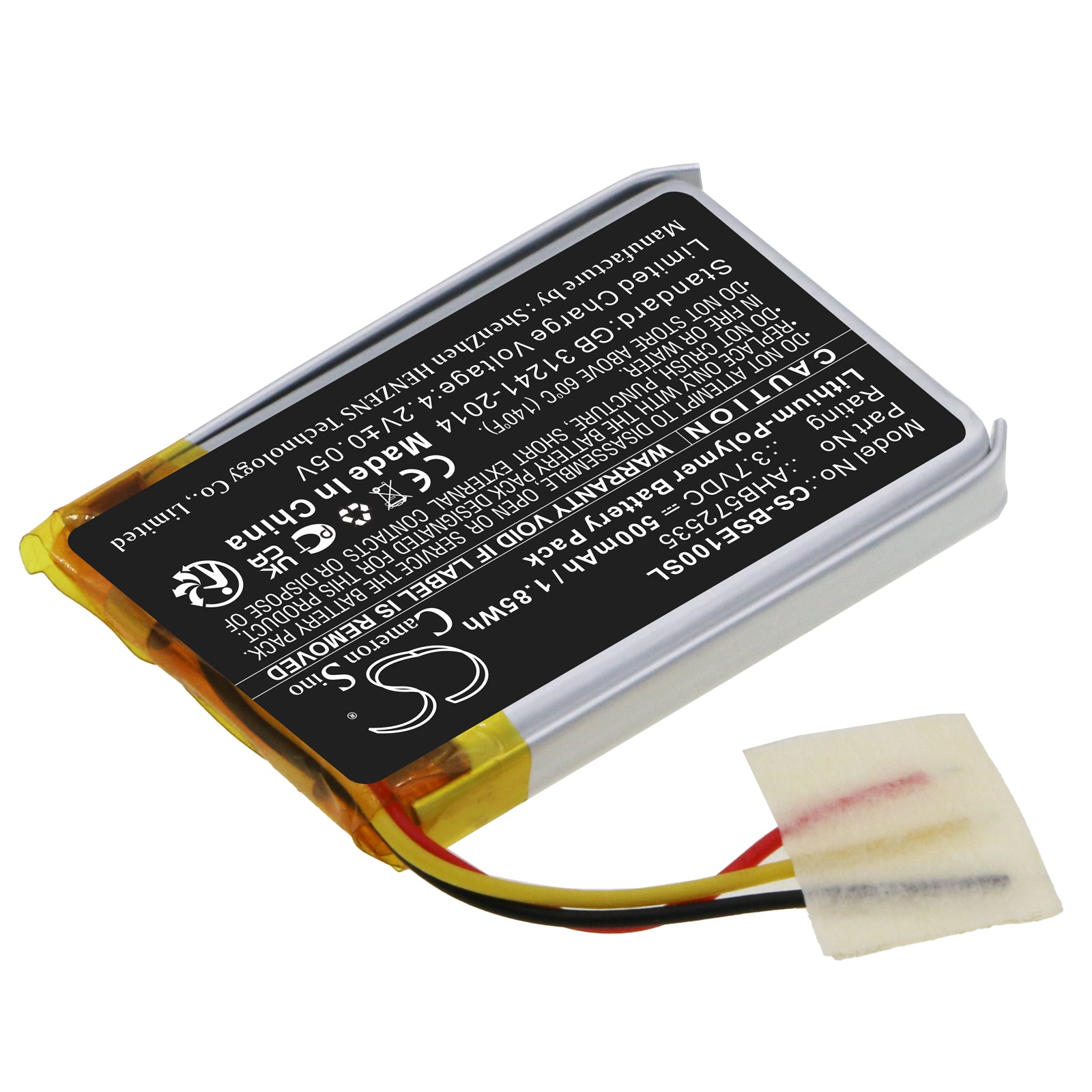 Li-Polymer, Wireless Headset Battery fits Bose Sport Earbuds Charging Base, 3.7V, 500mAh Wireless Headset Cameron Sino Technology Limited