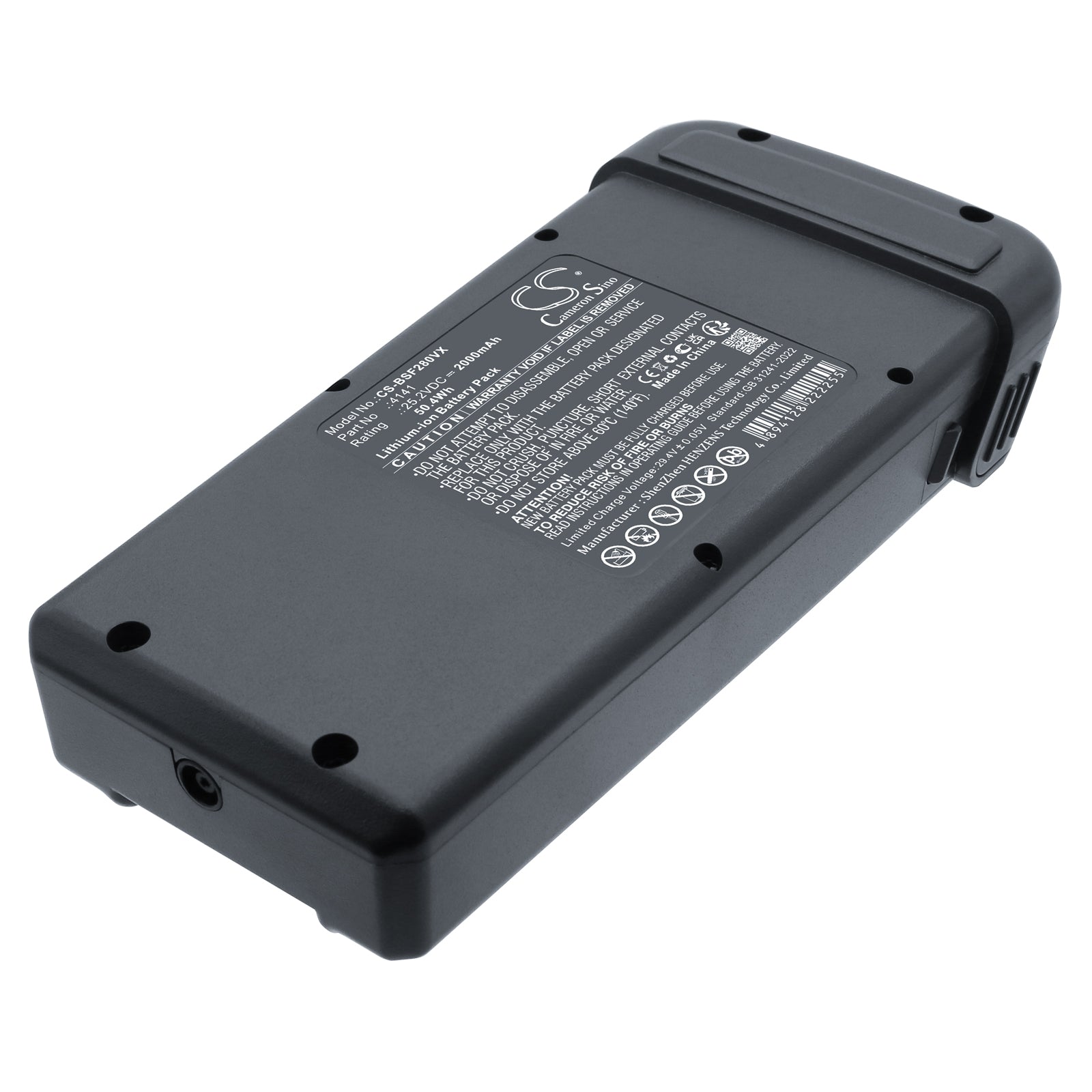 25.2V, Li-ion, 2000mAh, Battery fits Bissell PowerClean FurFinder 4239, PowerClean FurGuard 200W, 50.4Wh Vacuum Cameron Sino Technology Limited