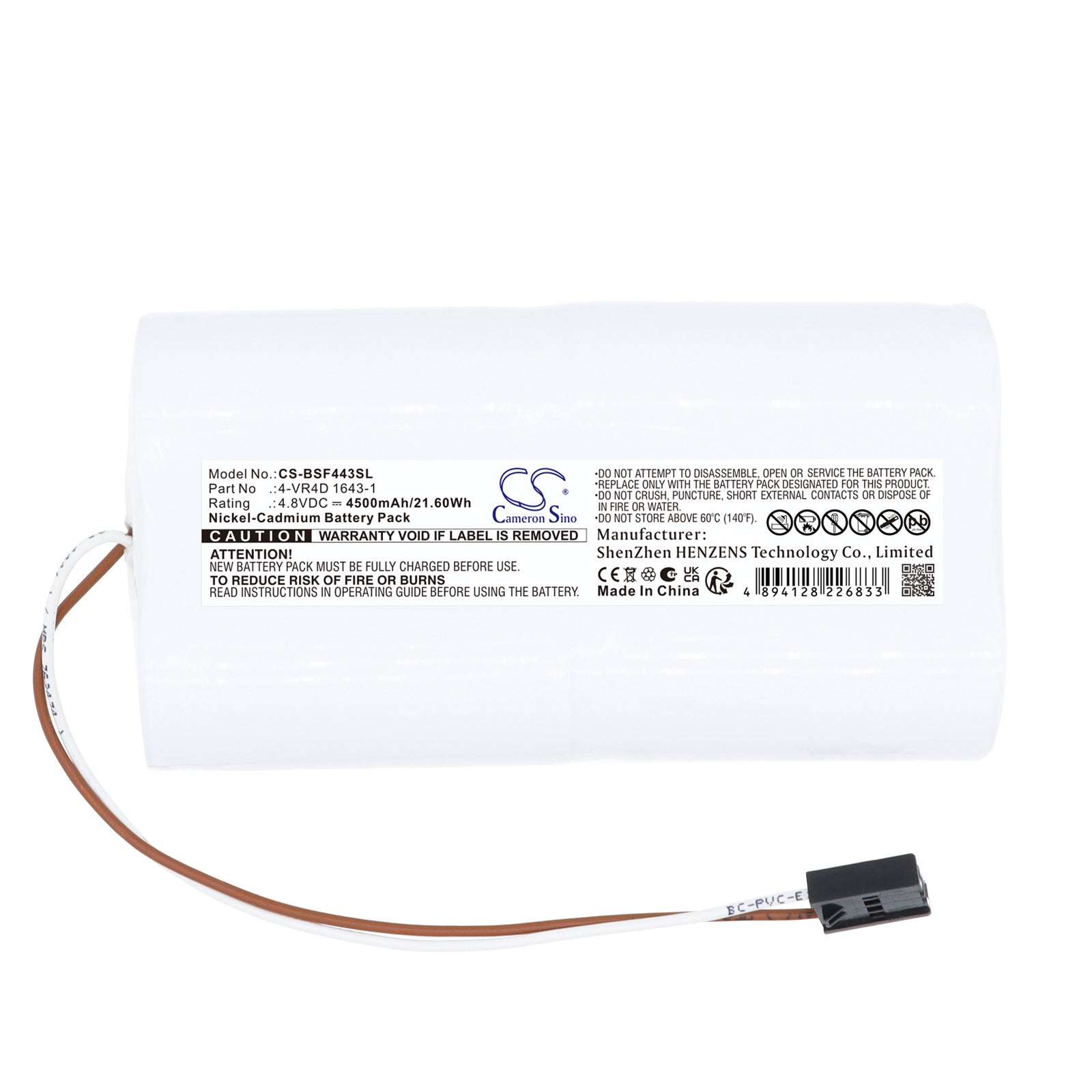 4.8V, Ni-CD, 4500mAh, Battery fits BOSCH 680 S, FACOM GTR68, 21.60Wh Equipment, Survey, Test Cameron Sino Technology Limited
