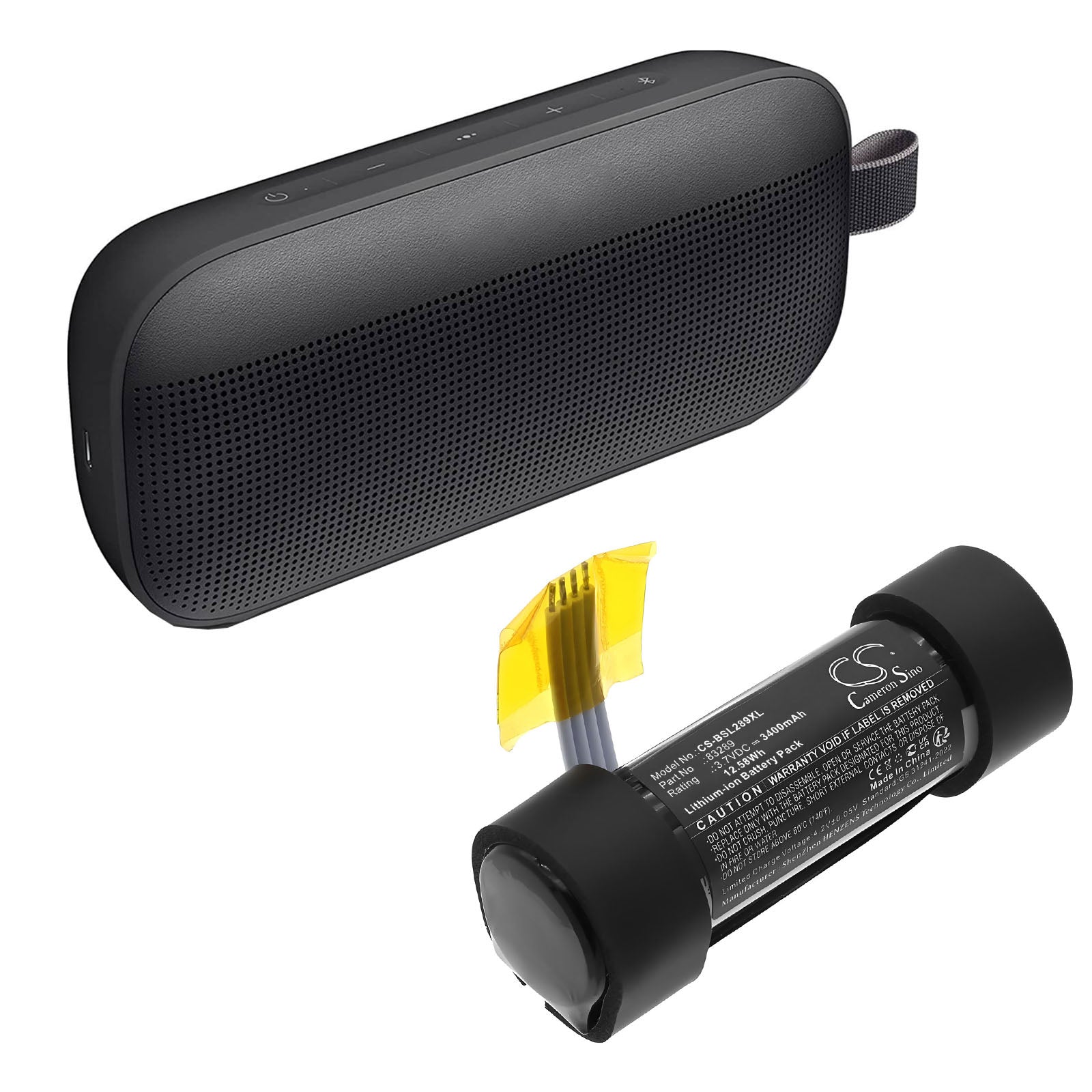 3.7V, Li-ion, 3400mAh, Battery fits Bose SoundLink Flex, 12.58Wh Speaker Cameron Sino Technology Limited