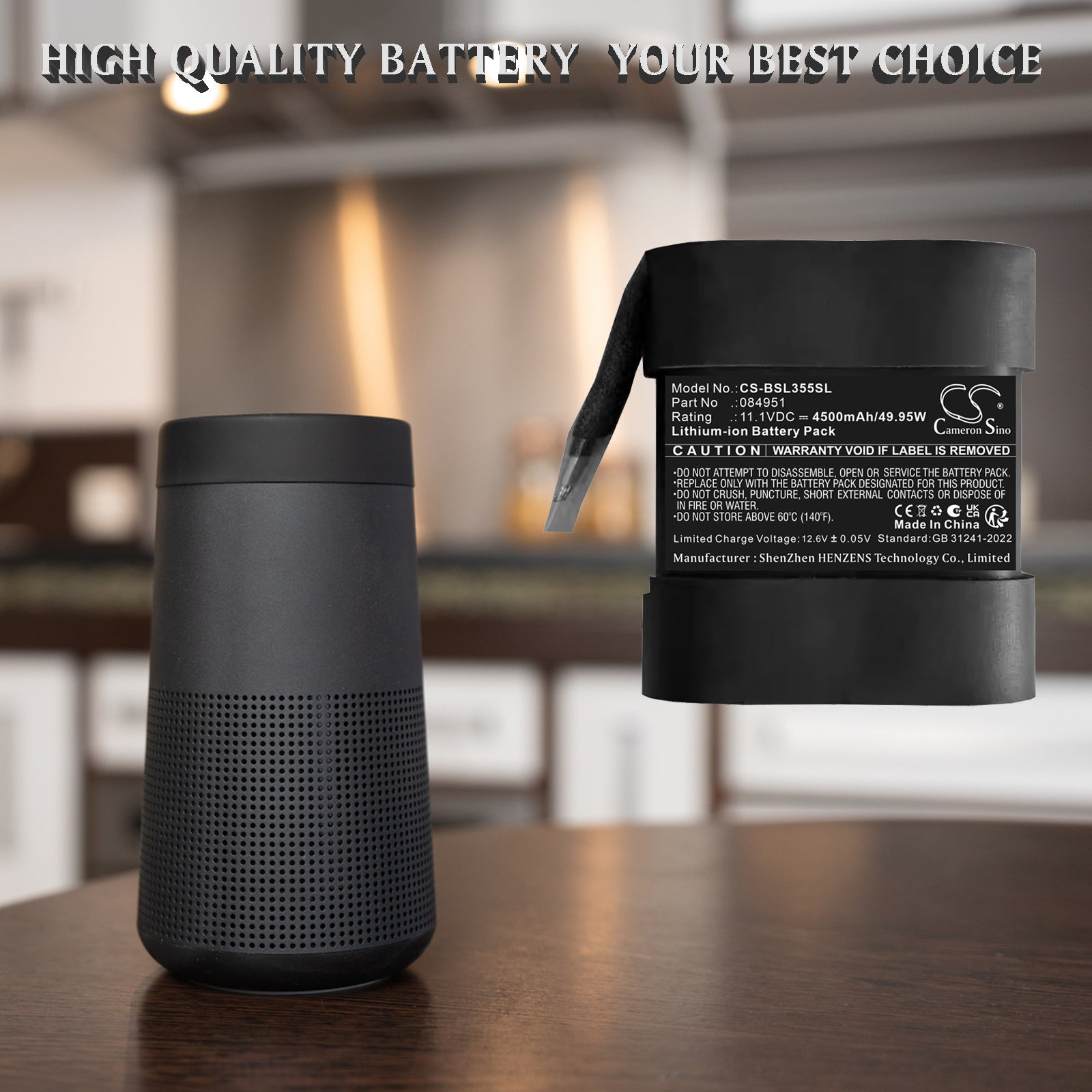 11.1V, Li-ion, 4500mAh, Battery fits , 49.95Wh Speaker Cameron Sino Technology Limited
