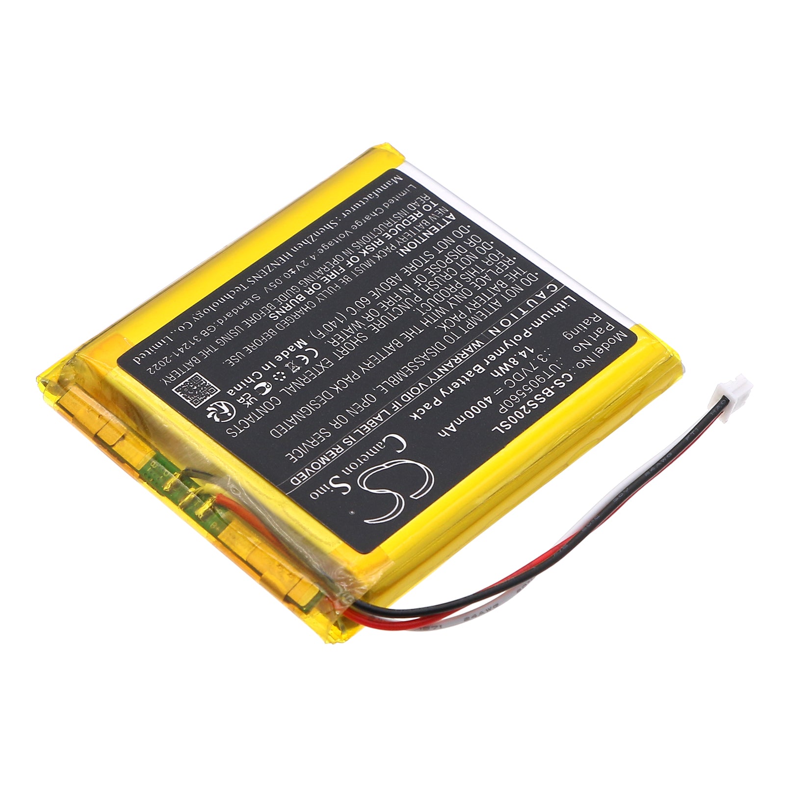3.7V, Li-Polymer, 4000mAh, Battery fits Babysense BBM01, BBM03, 14.8Wh BabyPhone Cameron Sino Technology Limited