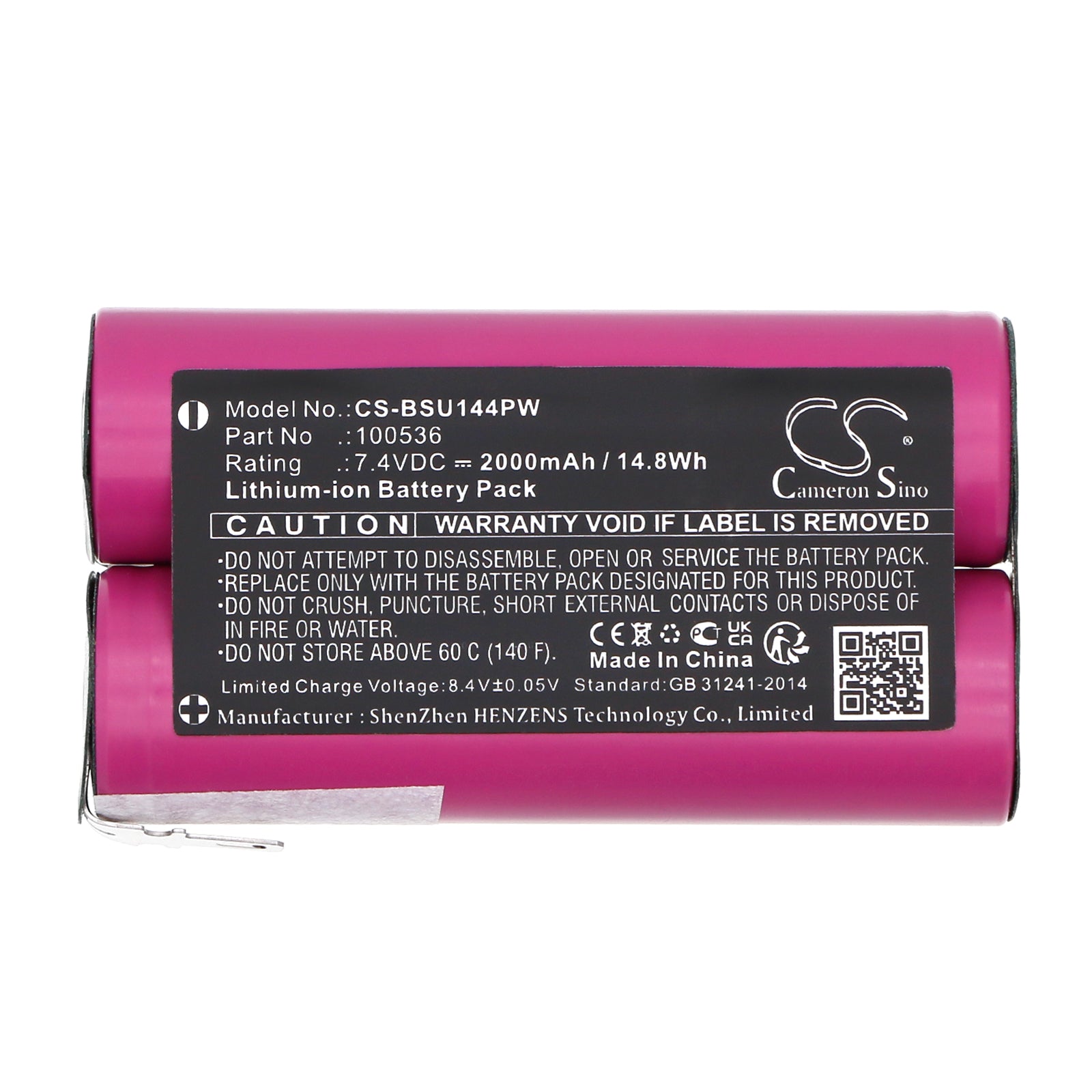 7.4V, Li-ion, 2000mAh, Battery fits Bosch UNEO, 14.8Wh Power Tools Cameron Sino Technology Limited