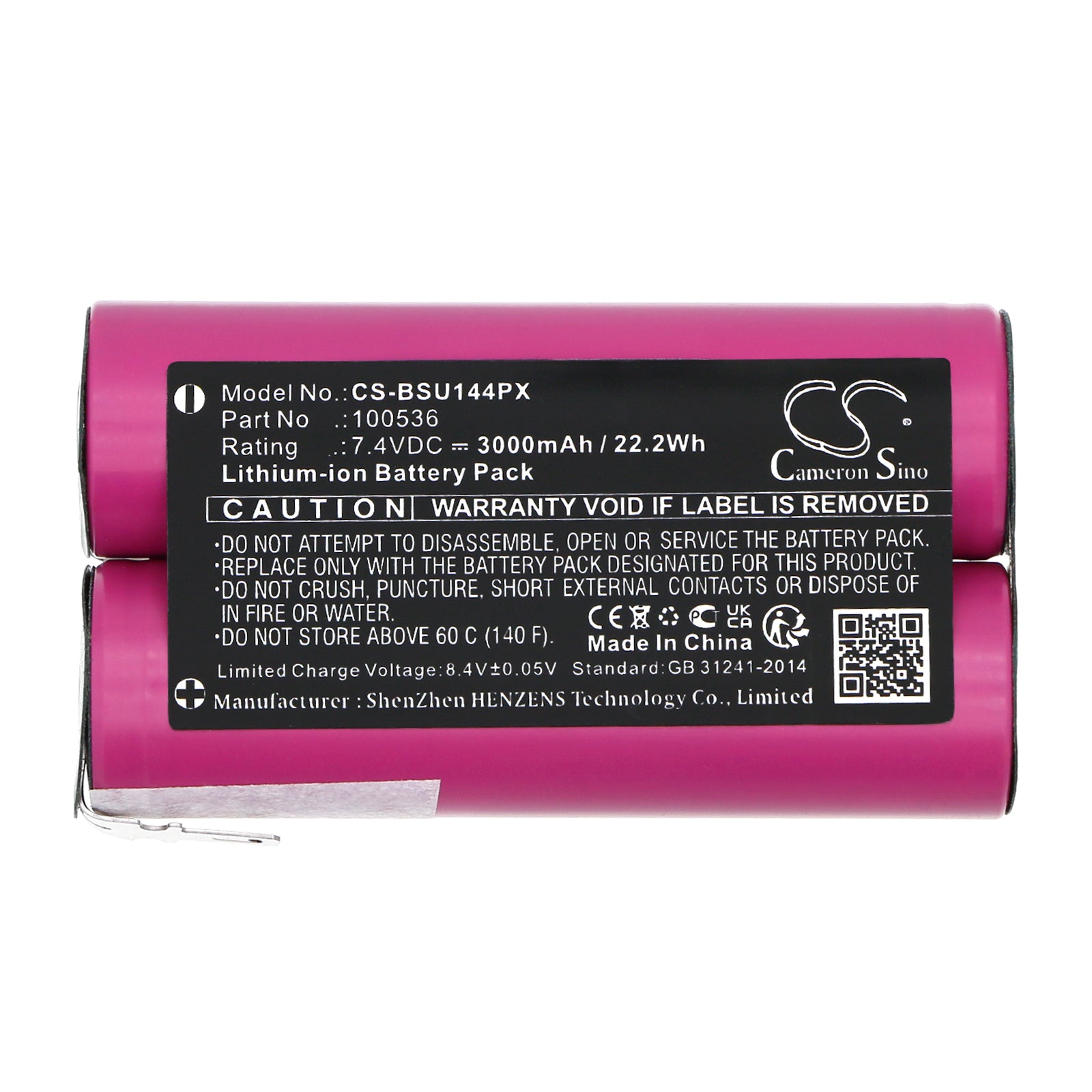 7.4V, Li-ion, 3000mAh, Battery fits Bosch UNEO, 22.2Wh Power Tools Cameron Sino Technology Limited