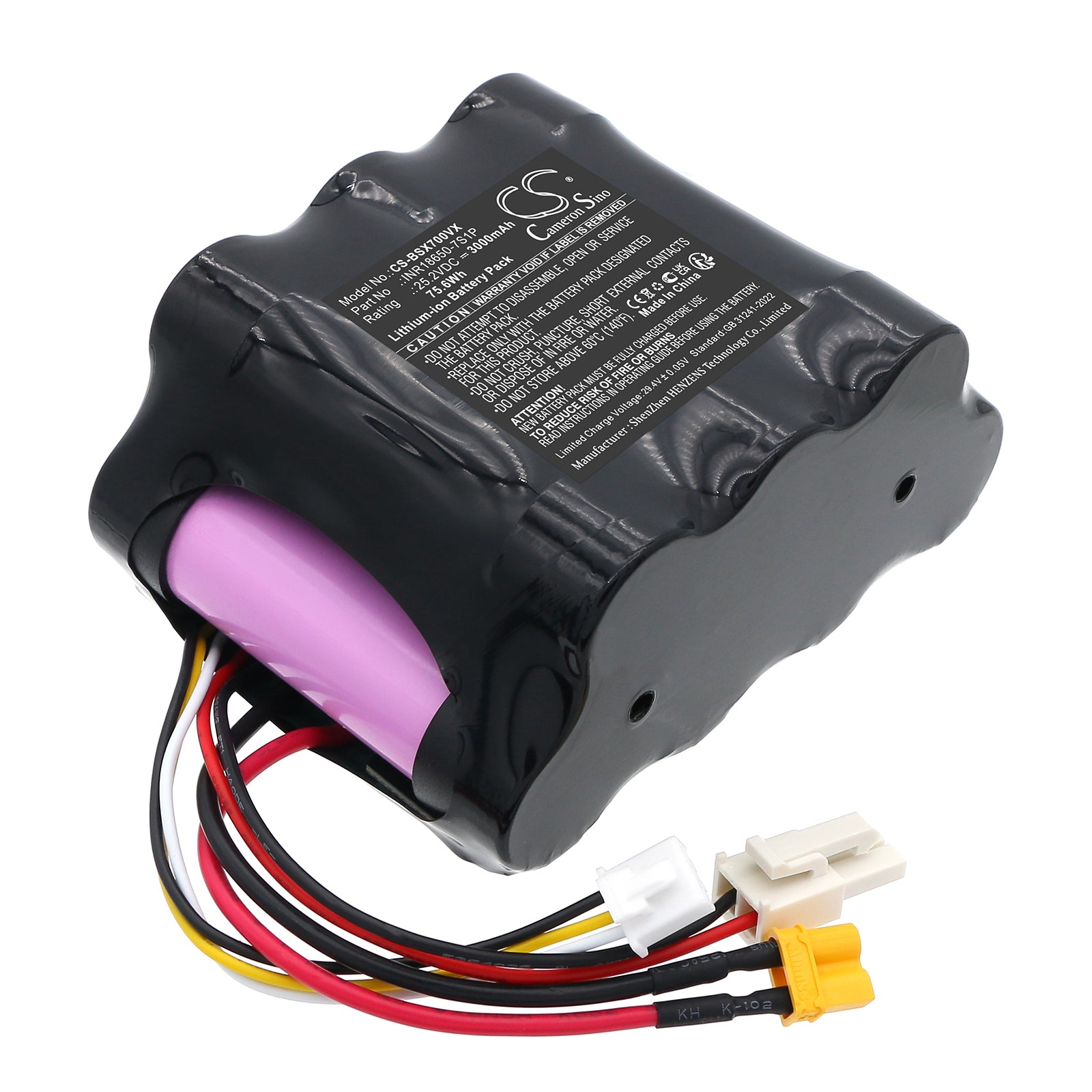 25.2V, Li-ion, 3000mAh, Battery fits Bissell CrossWave X7 Cordless Plus 3479Z, CrossWave X7 Cordless Pro 2955Z, 75.6Wh Vacuum Cameron Sino Technology Limited
