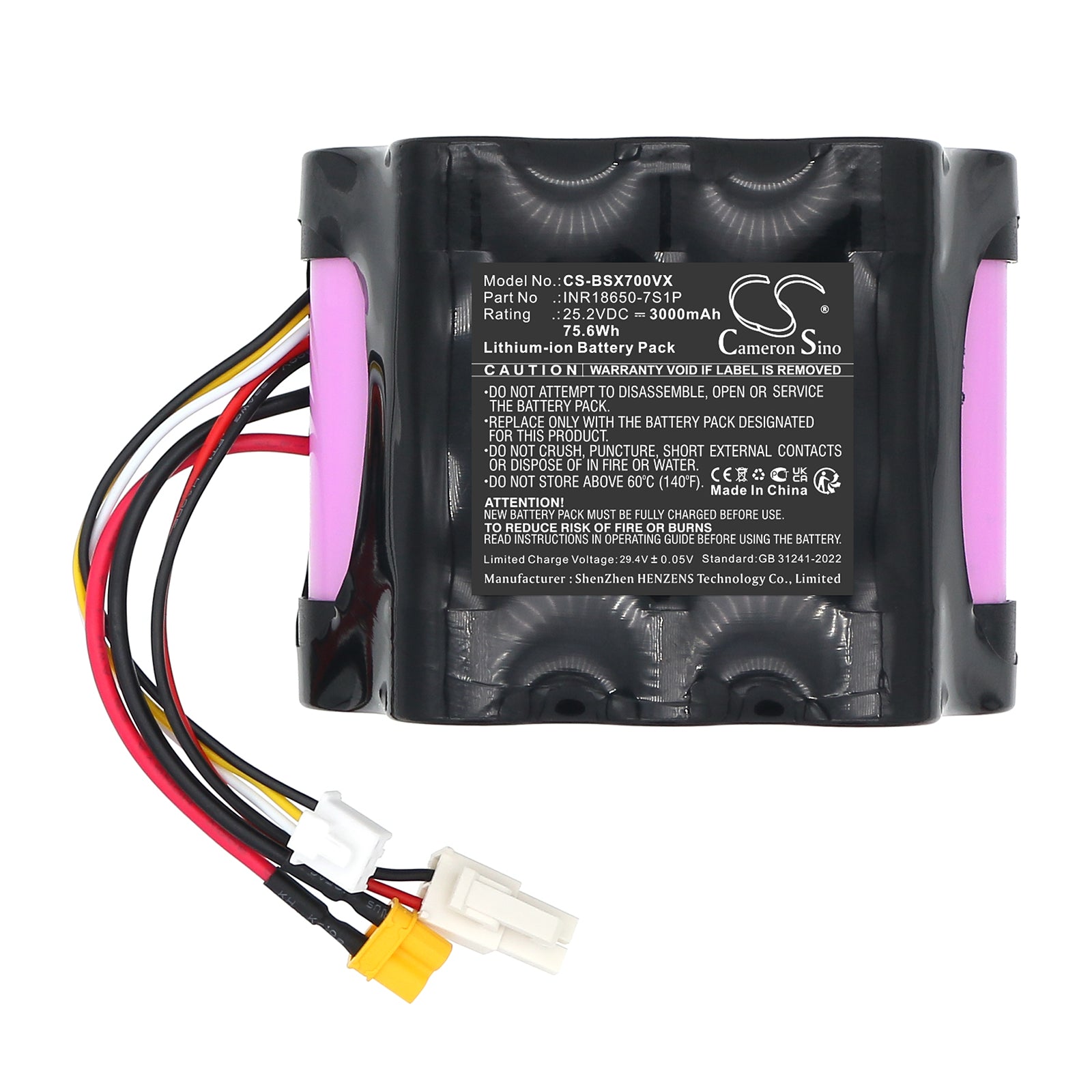 25.2V, Li-ion, 3000mAh, Battery fits Bissell CrossWave X7 Cordless Plus 3479Z, CrossWave X7 Cordless Pro 2955Z, 75.6Wh Vacuum Cameron Sino Technology Limited