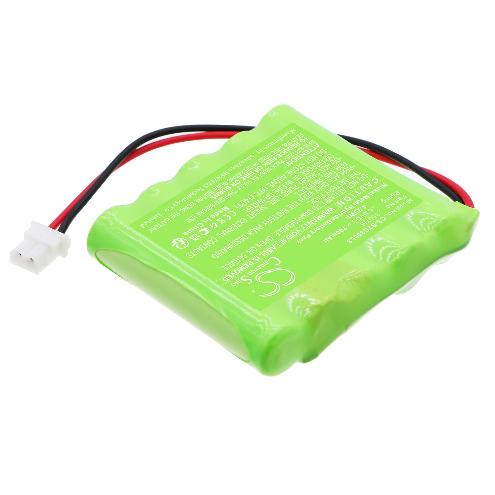 Ni-MH, Alarm System Battery fits Bticino 3486, 3507/6, 6.0V, 700mAh Alarm System Cameron Sino Technology Limited