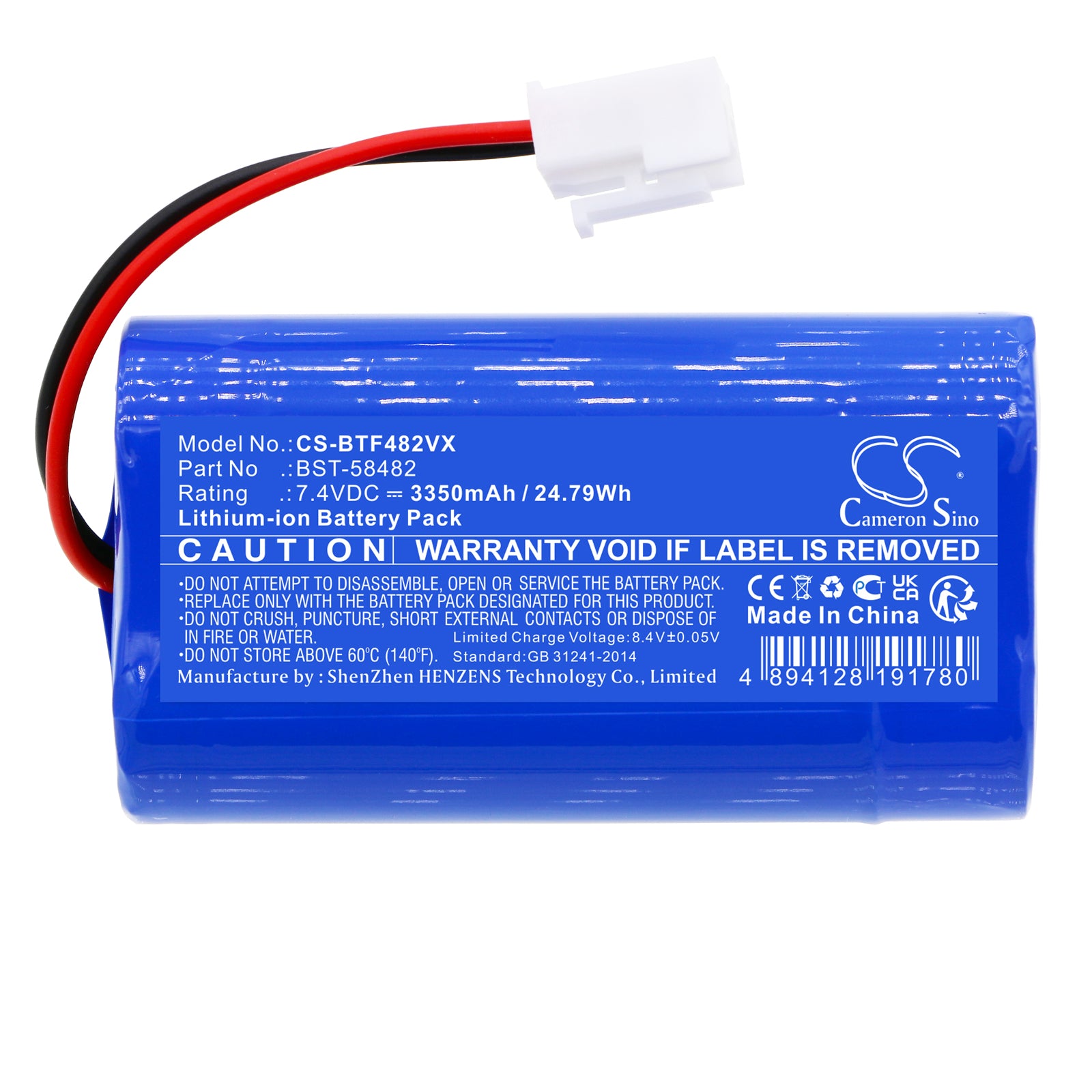 Li-ion, Vacuum Battery fits Bestway Aquatronix, Flowclear, 7.4V, 3350mAh Vacuum Cameron Sino Technology Limited