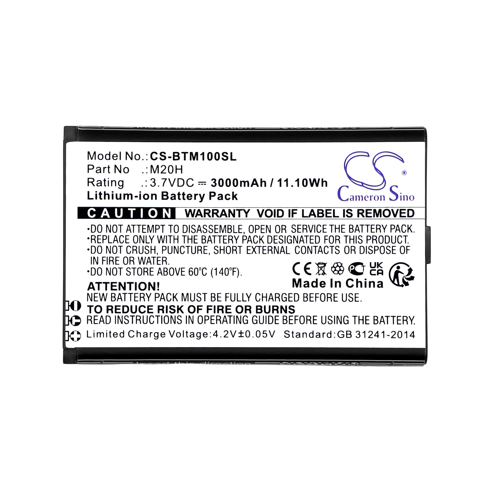 Li-ion, Hotspot Battery fits Smrat Pro M028at, Benteng M100, 3.7V, 3000mAh Hotspot Cameron Sino Technology Limited