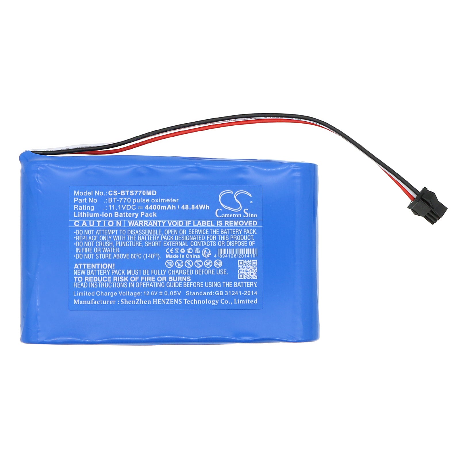 Li-ion, Medical Battery fits Bistos Bt740 Pulse Oximeter, Bt-740 Pulse Oximeter, 11.1V, 4400mAh Medical Cameron Sino Technology Limited