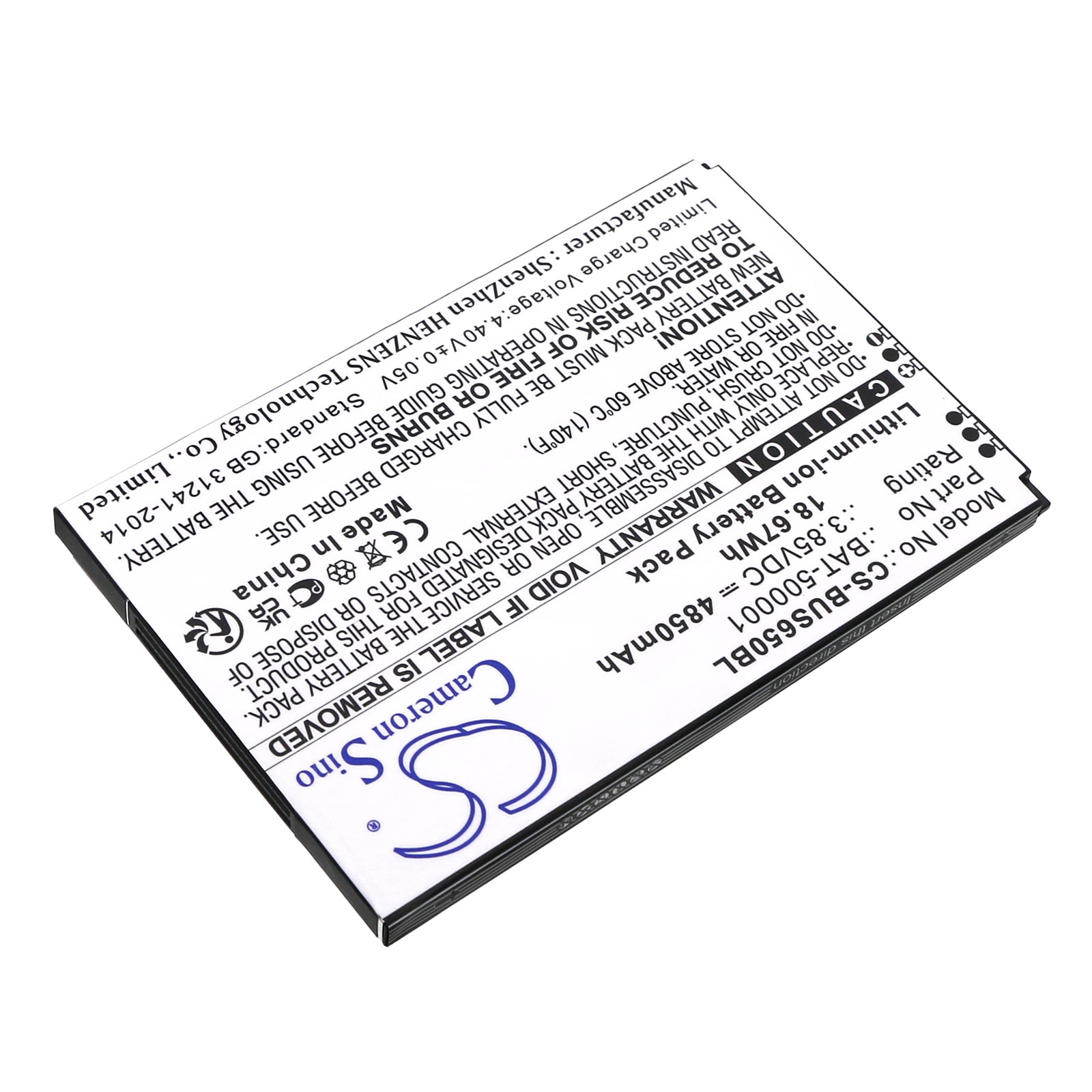Li-ion, Barcode Scanner Battery fits Bluebird Pidion Sf6510, 3.85V, 4850mAh Barcode Scanner Cameron Sino Technology Limited
