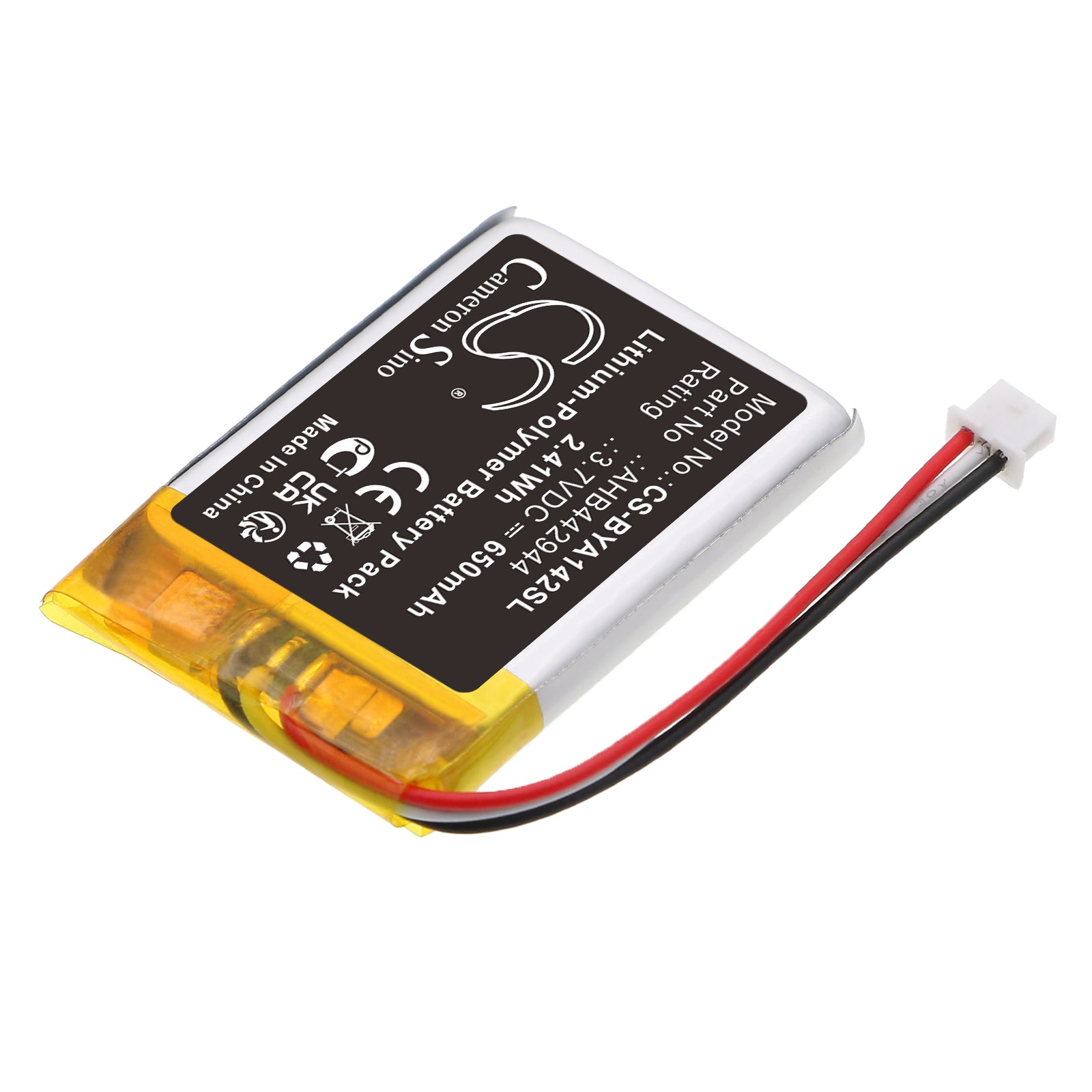 3.7V, Li-Polymer, 650mAh, Battery fits Babymoov A014204, A014303, 2.41Wh BabyPhone Cameron Sino Technology Limited