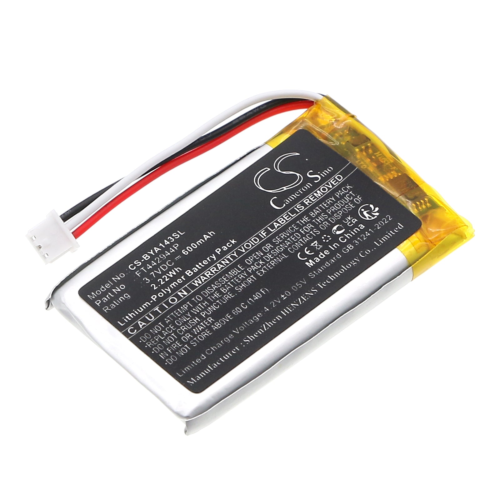3.7V, Li-Polymer, 600mAh, Battery fits Babymoov A014301, A014303, 2.22Wh BabyPhone Cameron Sino Technology Limited