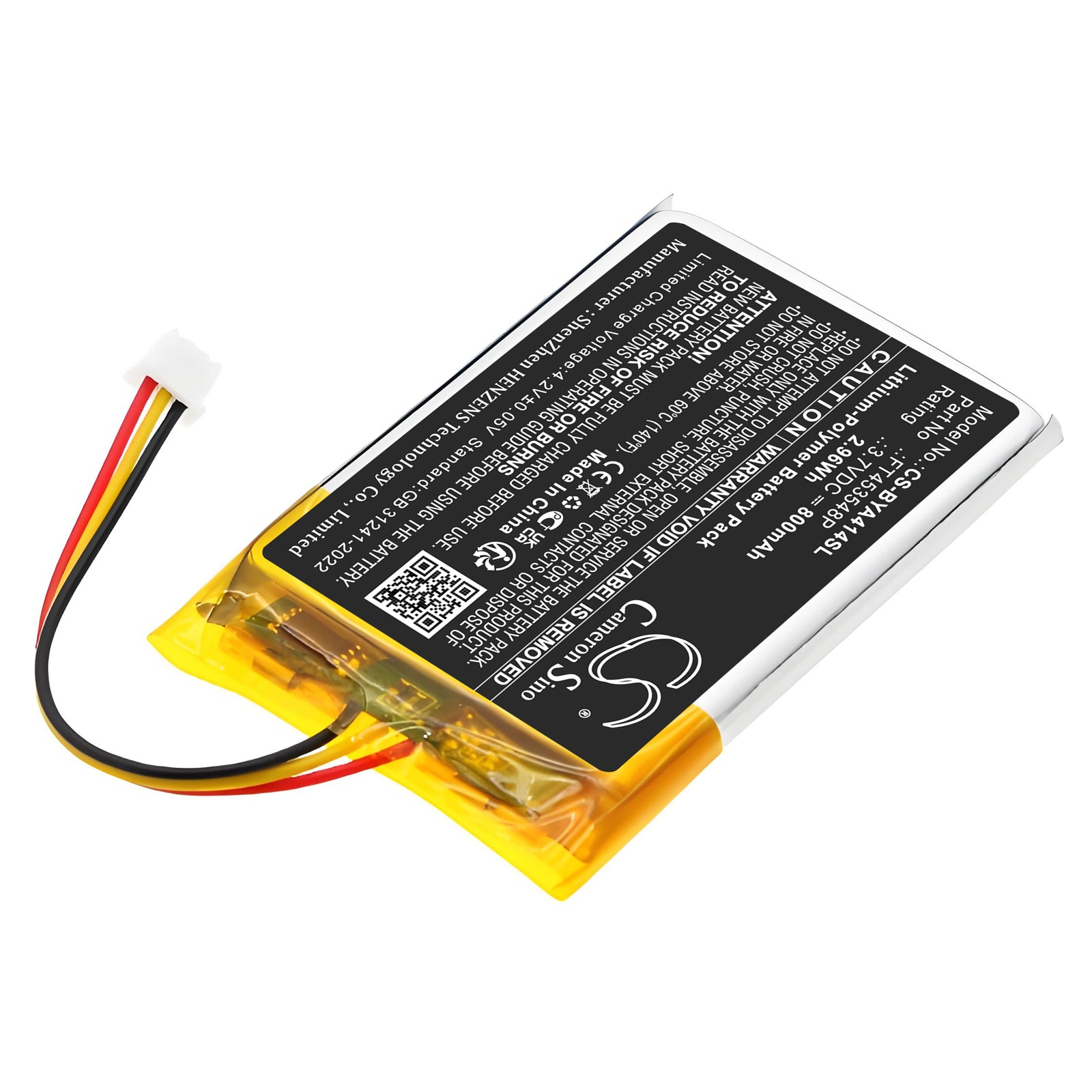 3.7V, Li-Polymer, 800mAh, Battery fits Babymoov A014414, A014415, 2.96Wh BabyPhone Cameron Sino Technology Limited