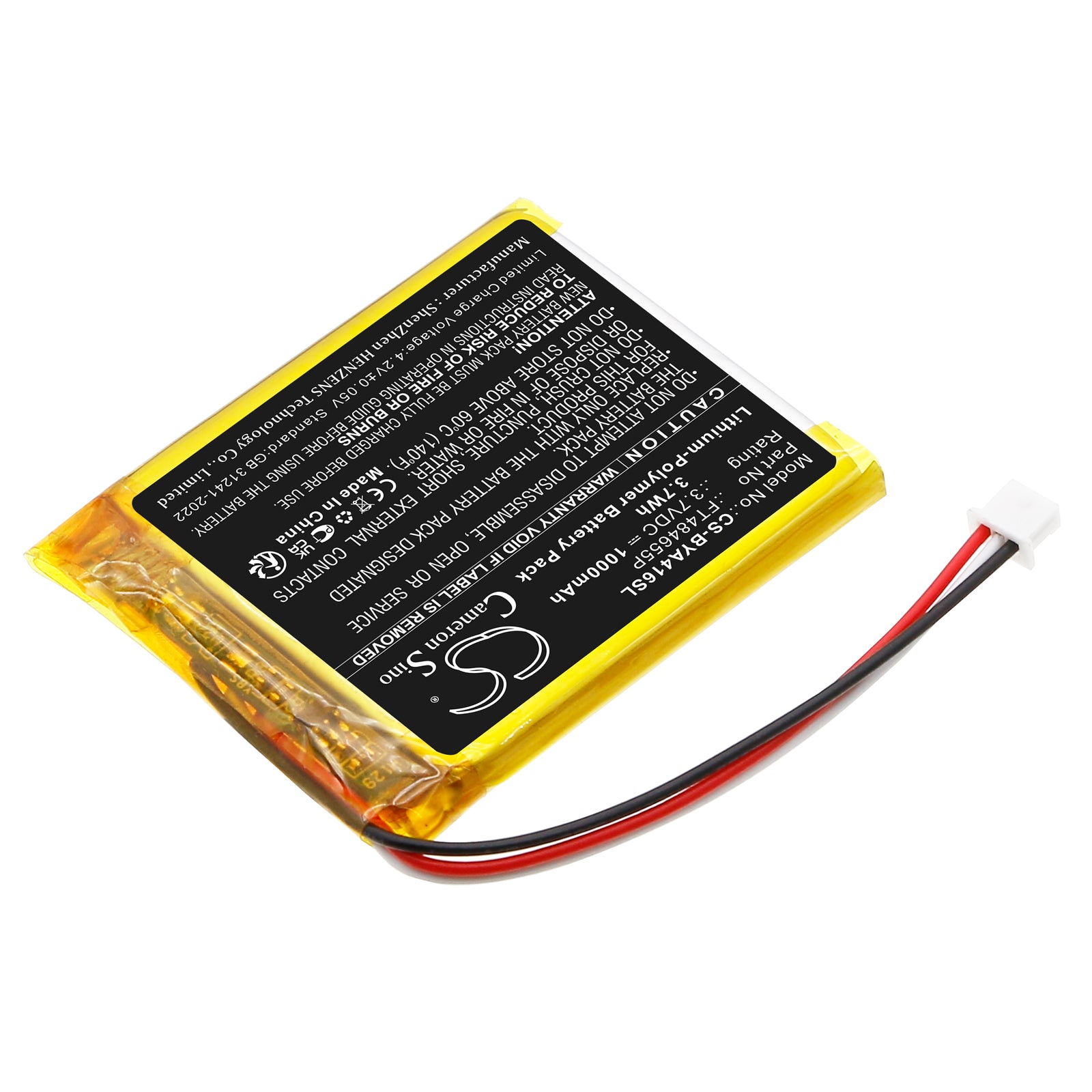 3.7V, Li-Polymer, 1000mAh, Battery fits Babymoov A014416, A014422, 3.7Wh BabyPhone Cameron Sino Technology Limited