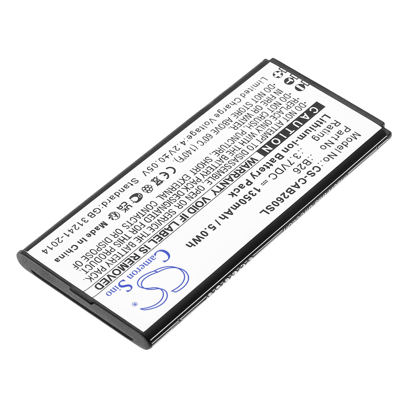 Li-ion, Mobile, SmartPhone Battery fits Cat B26, 3.7V, 1500mAh Mobile, SmartPhone Cameron Sino Technology Limited