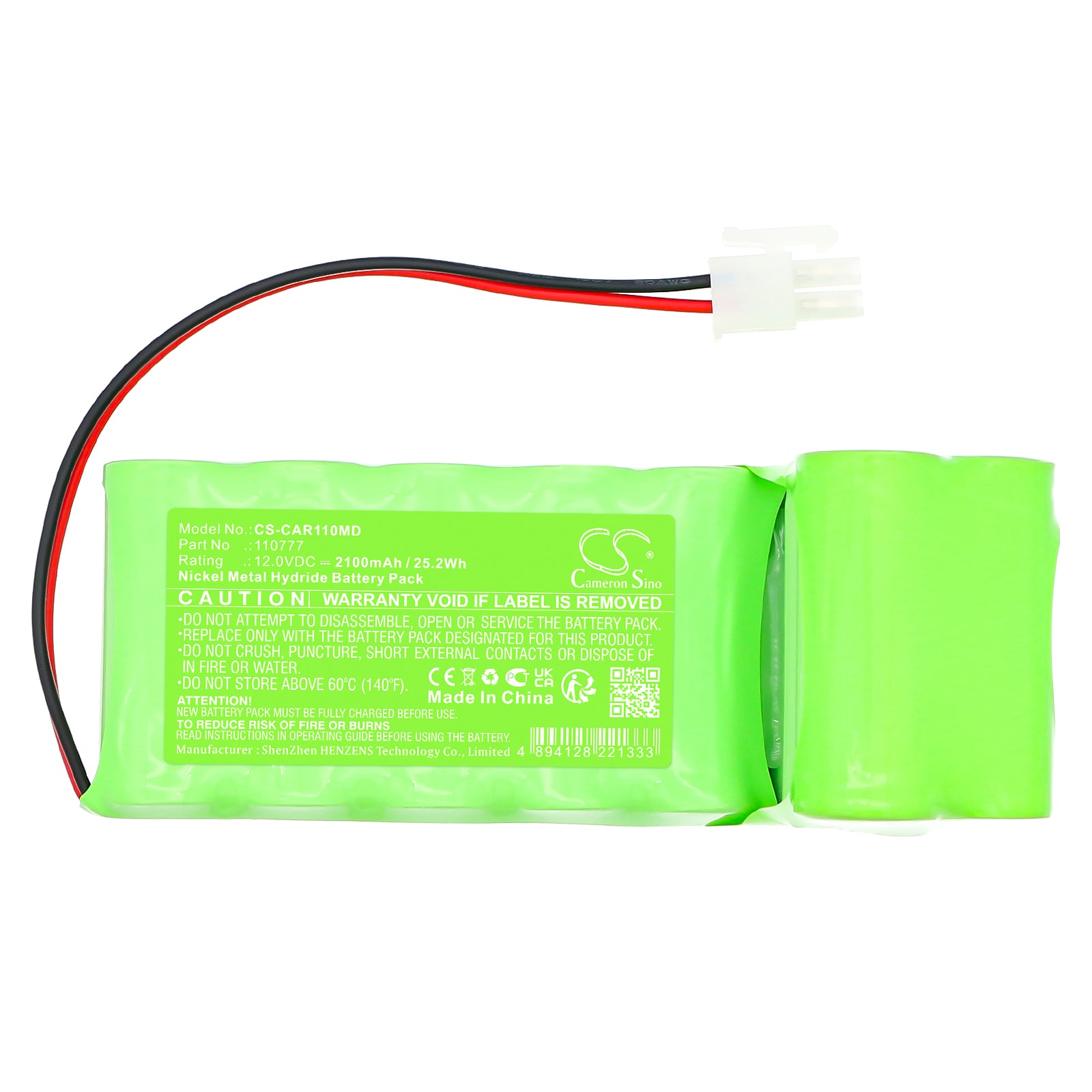 12V, Ni-MH, 2100mAh, Battery fits Cardioline ECG ELAN 1100, 25.2Wh Medical Cameron Sino Technology Limited