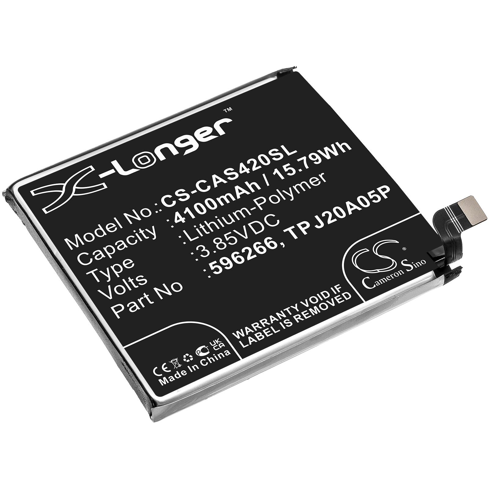 Li-Polymer, Mobile, SmartPhone Battery fits Cat S32, S42, 3.85V, 4100mAh Mobile, SmartPhone Cameron Sino Technology Limited