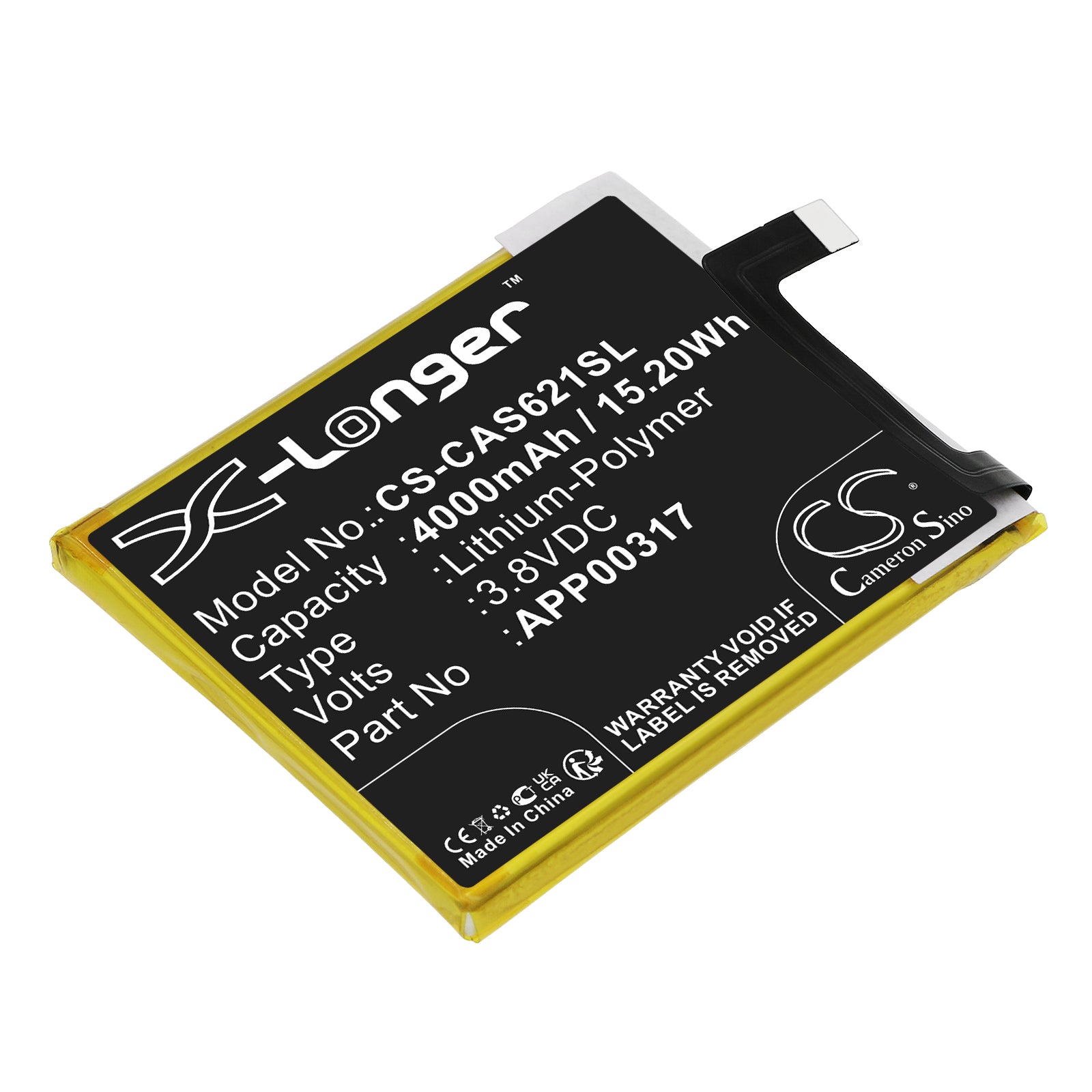 Li-Polymer, Mobile, SmartPhone Battery fits Cat S62 Pro, Caterpillar S62 Pro, 3.8V, 4000mAh Mobile, SmartPhone Cameron Sino Technology Limited