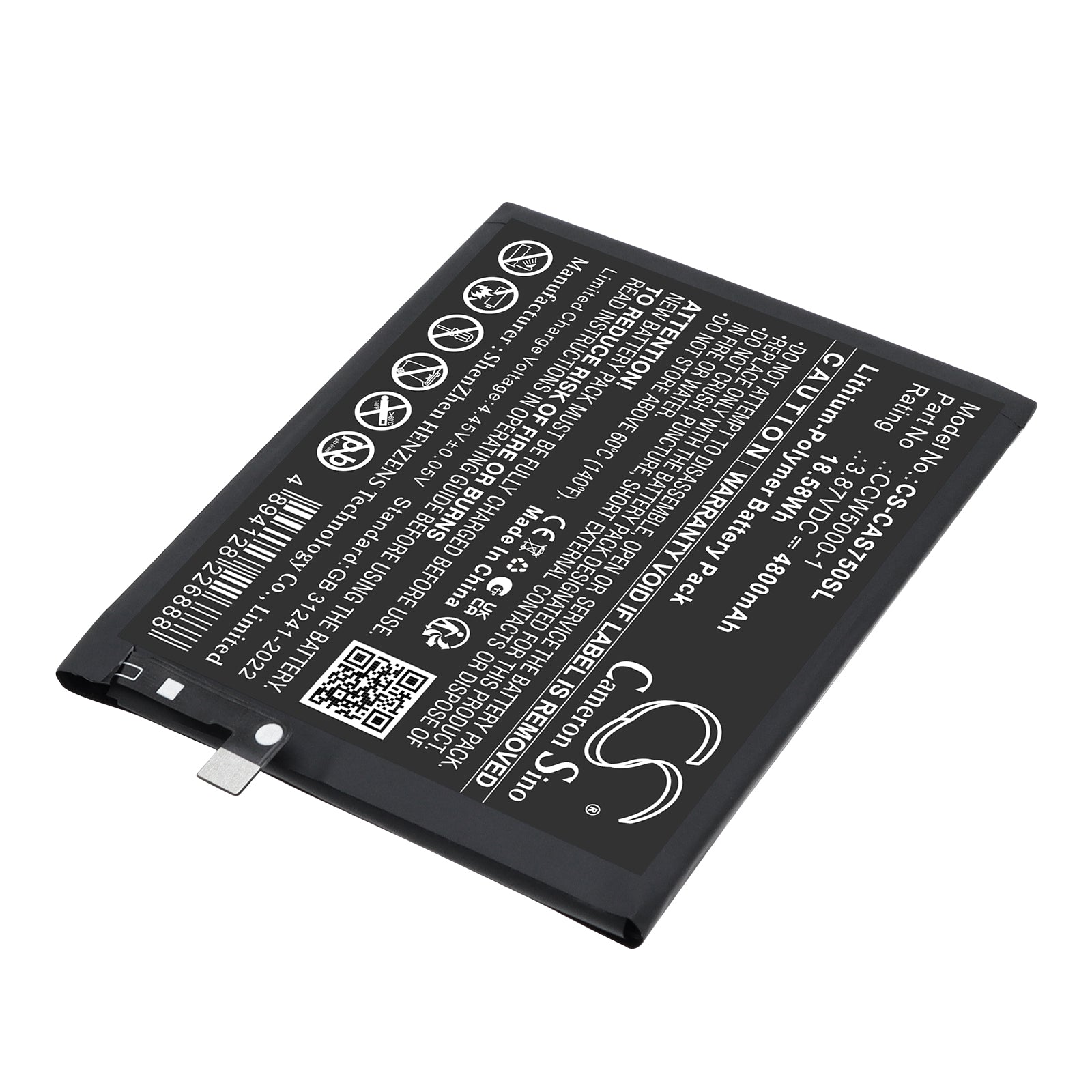 3.87V, Li-Polymer, 4800mAh, Battery fits CAT BM1S1B, S75 | CATERPILLAR BM1S1B, 18.58Wh Mobile, SmartPhone Cameron Sino Technology Limited
