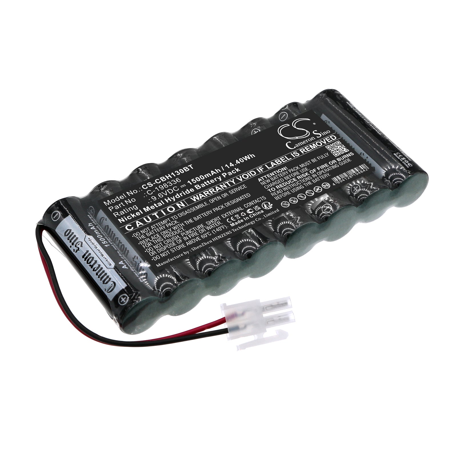 Ni-MH, Alarm System Battery fits Cobham Alarm, Hto-aa1.3", 9.6V, 1500mAh Alarm System Cameron Sino Technology Limited
