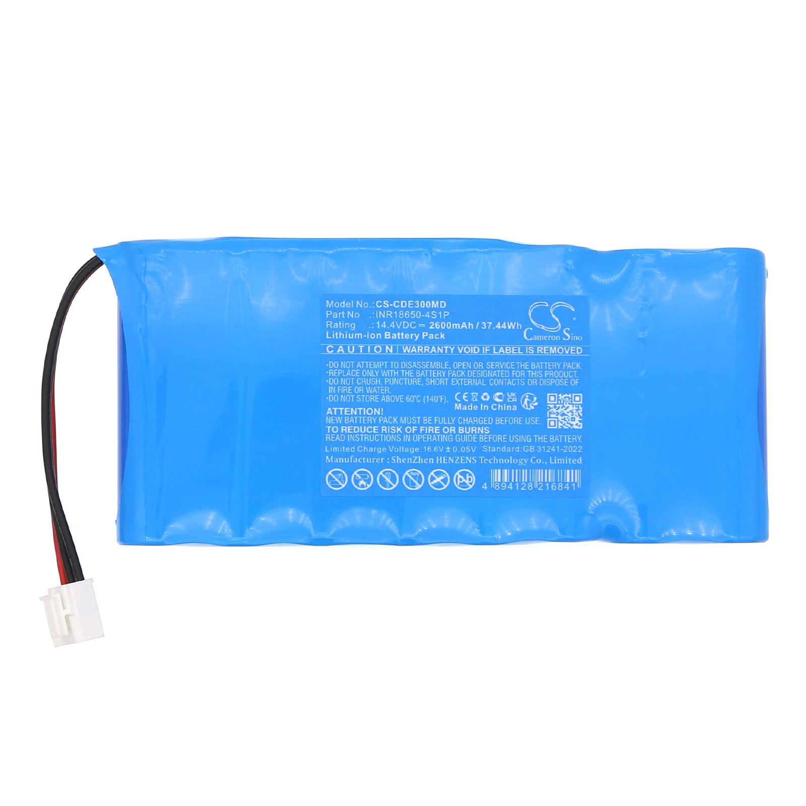14.4V, Li-ion, 2600mAh, Battery fits Cardio E3, 37.44Wh Medical Cameron Sino Technology Limited
