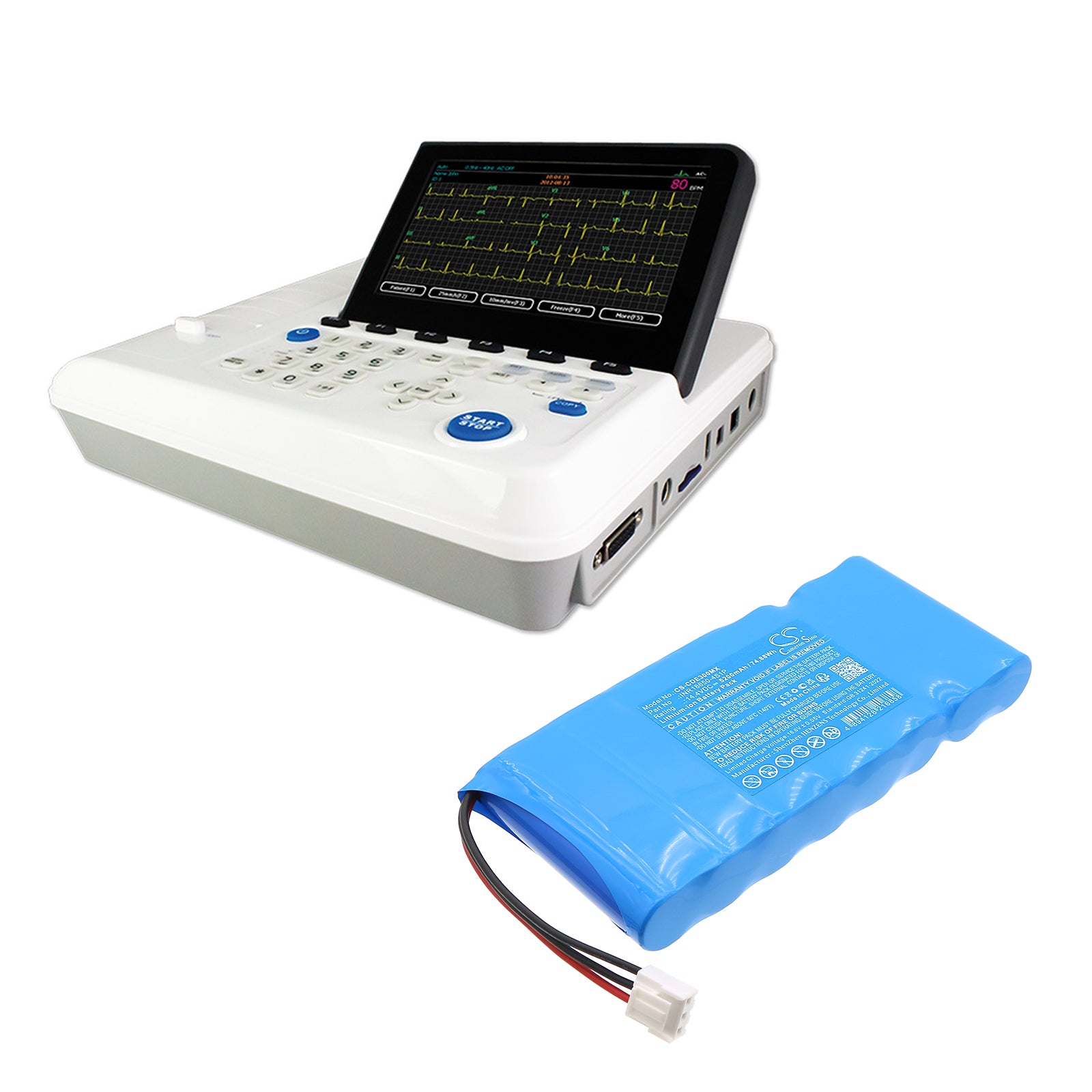 14.4V, Li-ion, 5200mAh, Battery fits Cardio E3, 74.88Wh Medical Cameron Sino Technology Limited