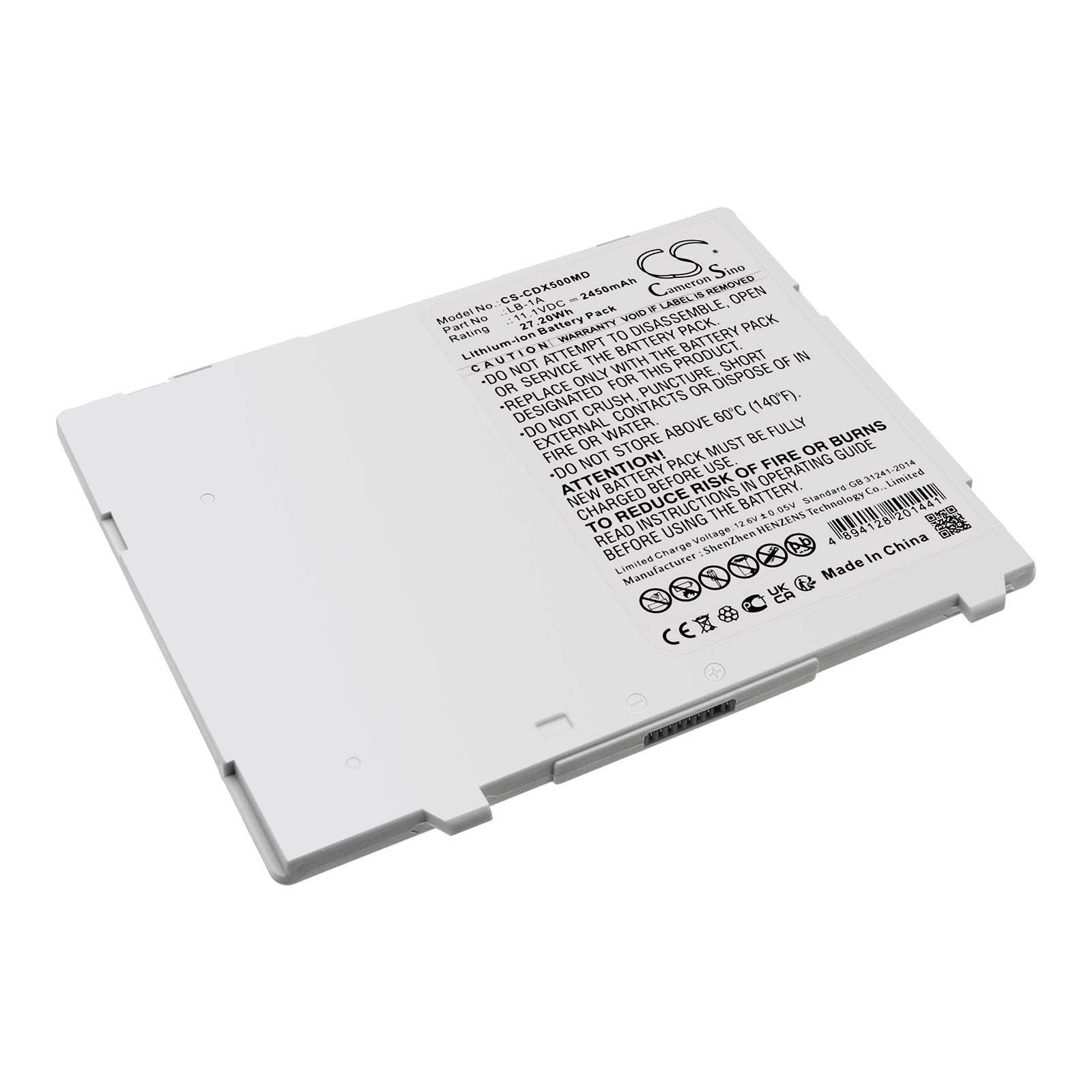 Li-ion, Medical Battery fits Canon Cxdi-401c Wireless, Cxdi-401cw, 11.1V, 2450mAh Medical Cameron Sino Technology Limited