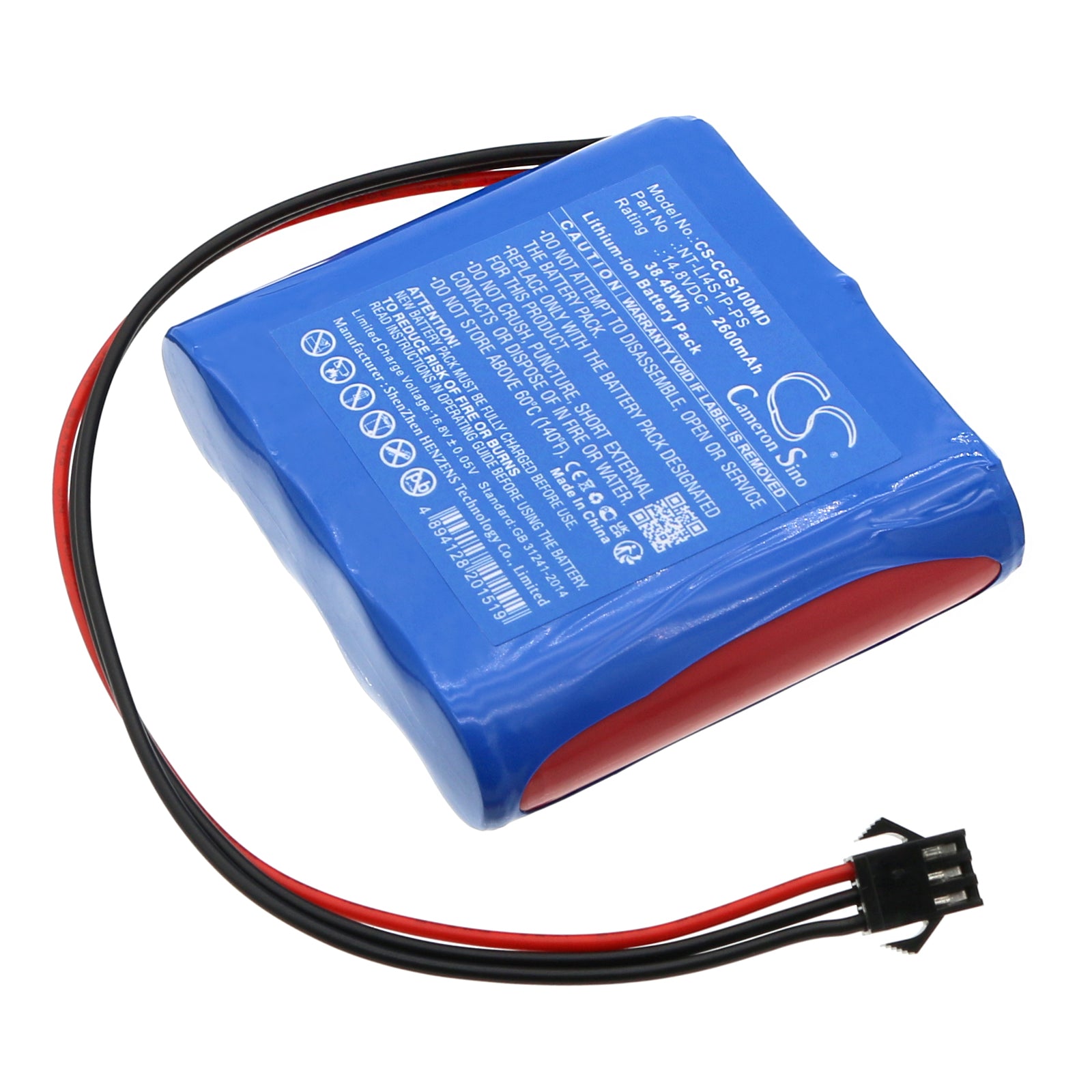 Li-ion, Medical Battery fits Comen Progetti Pgs10, Taurus E, 14.8V, 2600mAh Medical Cameron Sino Technology Limited