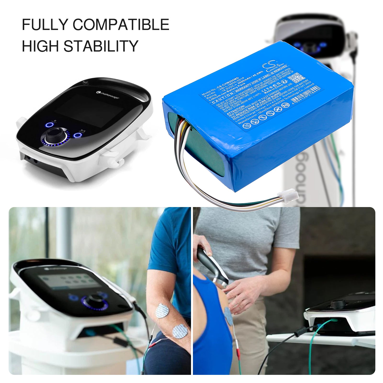 18V, Li-ion, 2600mAh, Battery fits Chattanooga Intelect Legend 2 Ultrasound, Intelect Mobile 2 Combo, 46.8Wh Medical Cameron Sino Technology Limited
