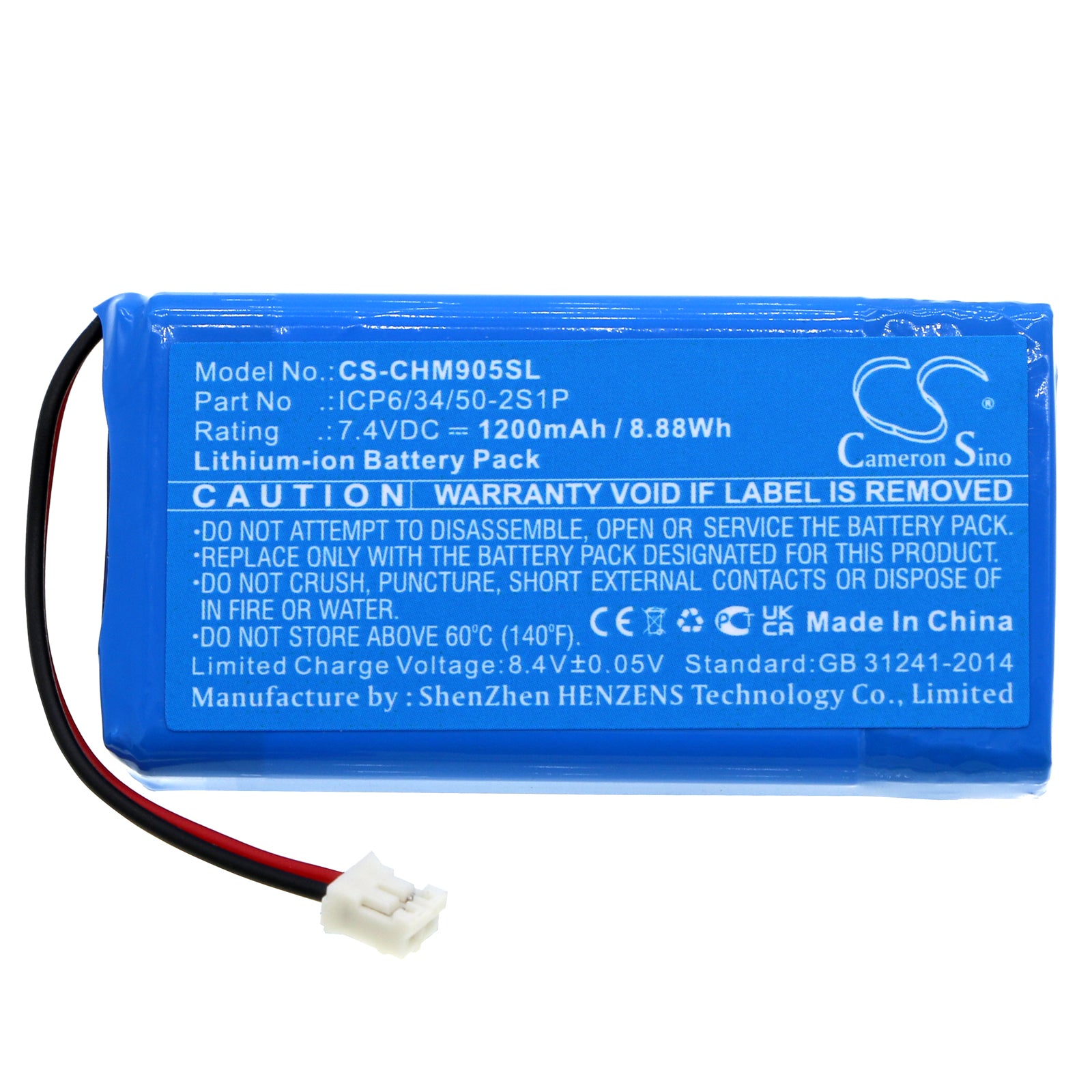 Li-ion, Amplifier Battery fits Chord Mojo Headphone Amplifier, 7.4V, 1200mAh Amplifier Cameron Sino Technology Limited