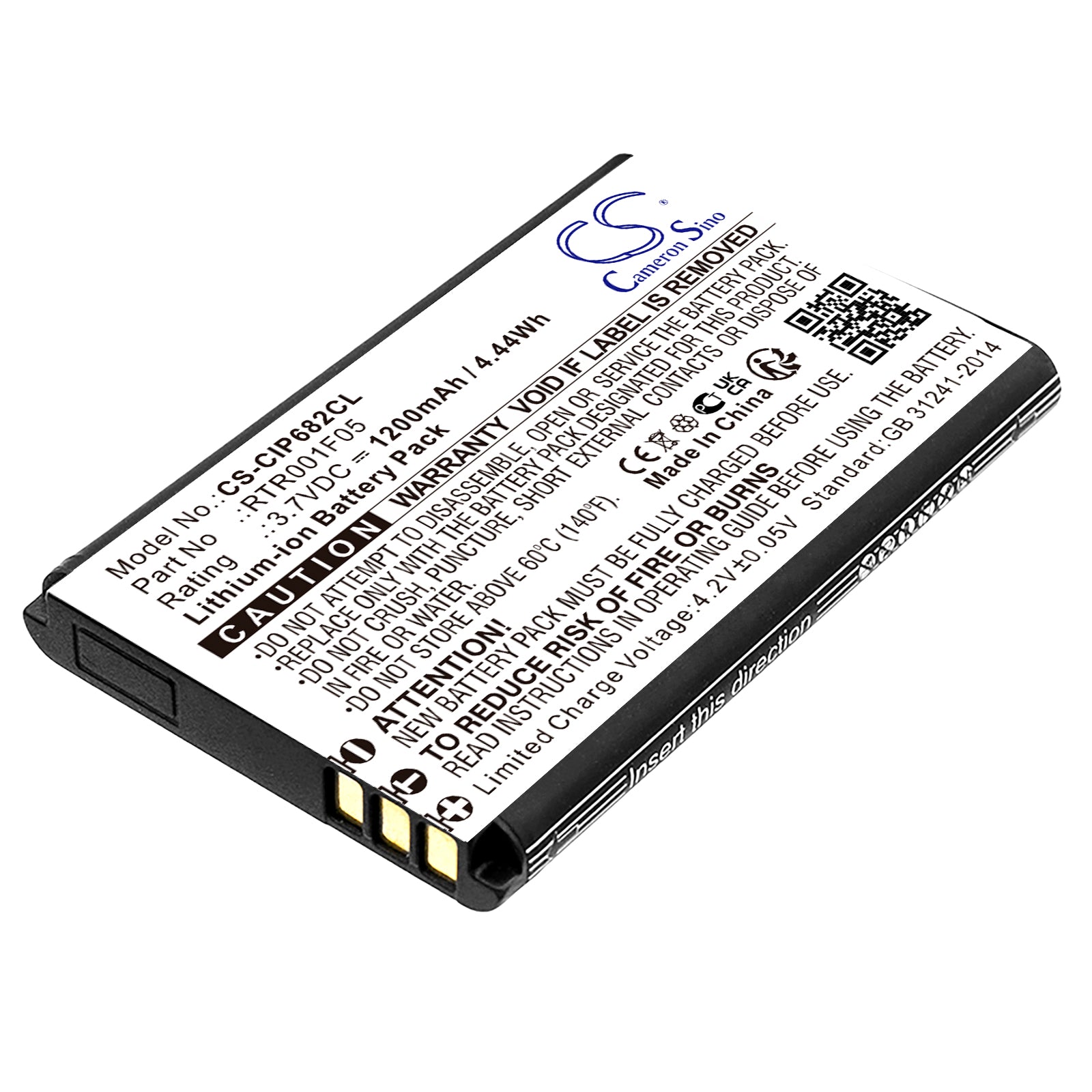 Li-ion, Cordless Phone Battery fits Cisco Cp6825-3pc-k9, Ip Dect 6800, 3.7V, 1200mAh Cordless Phone Cameron Sino Technology Limited