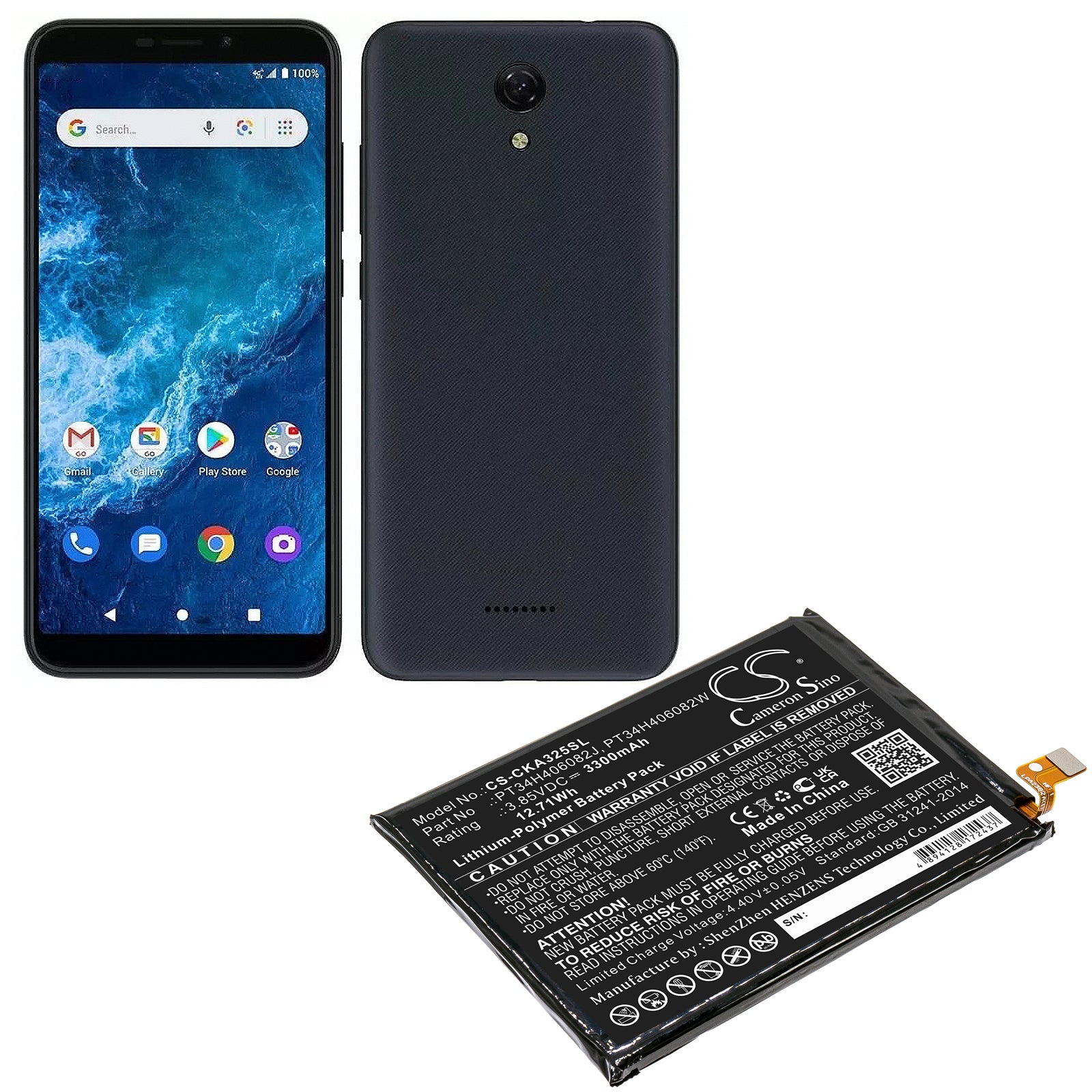 Li-Polymer, Mobile, SmartPhone Battery fits Blu B140dl, View 3, 3.85V, 3300mAh Mobile, SmartPhone Cameron Sino Technology Limited