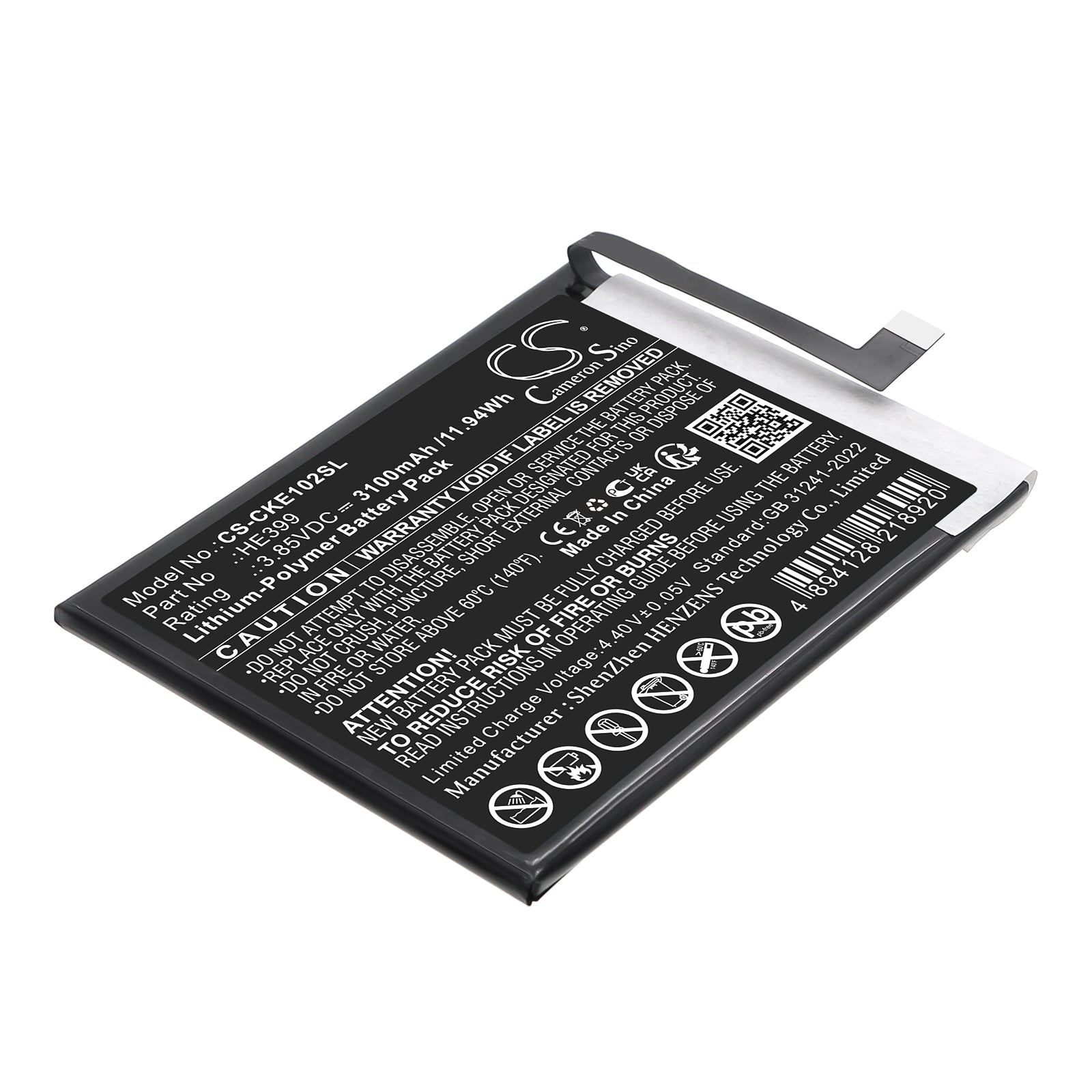 3.85V, Li-Polymer, 3100mAh, Battery fits Cricket EC1002, Ovation 2, 11.94Wh Mobile, SmartPhone Cameron Sino Technology Limited