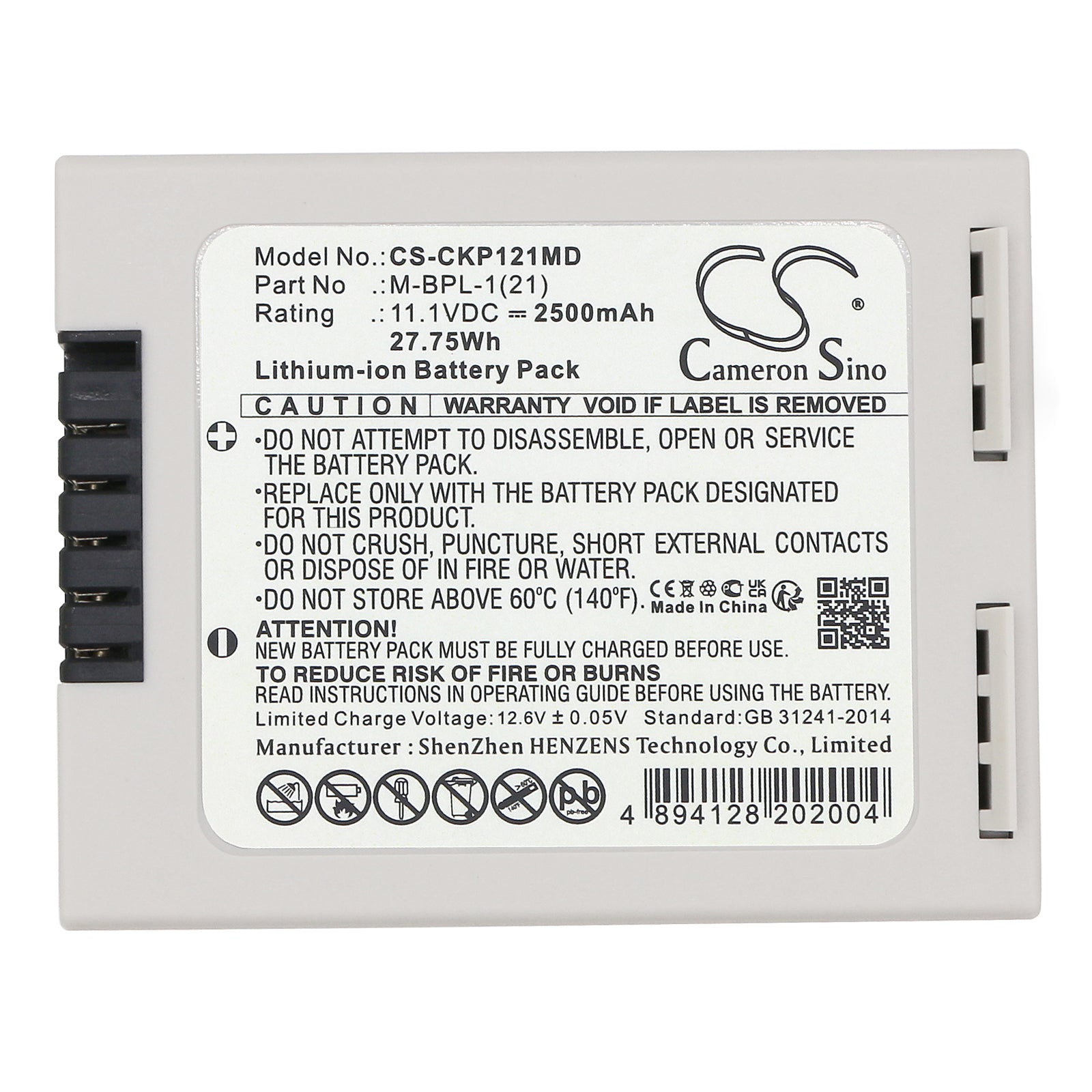 Li-ion, Medical Battery fits Covidien Nellcor Bedside Spo₂ Patient M, 11.1V, 2500mAh Medical Cameron Sino Technology Limited