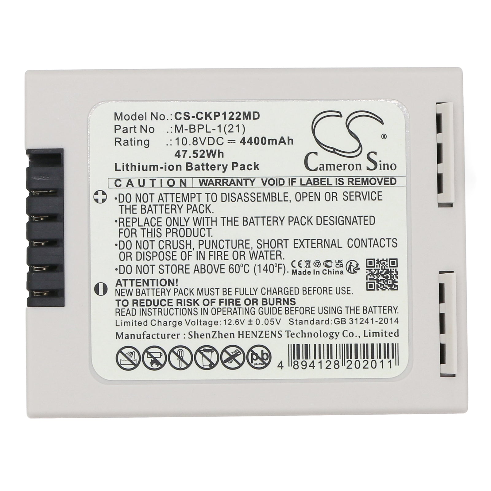 Li-ion, Medical Battery fits Mediana Lucon, Covidien Nellcor Libra Pm100n, 10.8V, 4400mAh Medical Cameron Sino Technology Limited