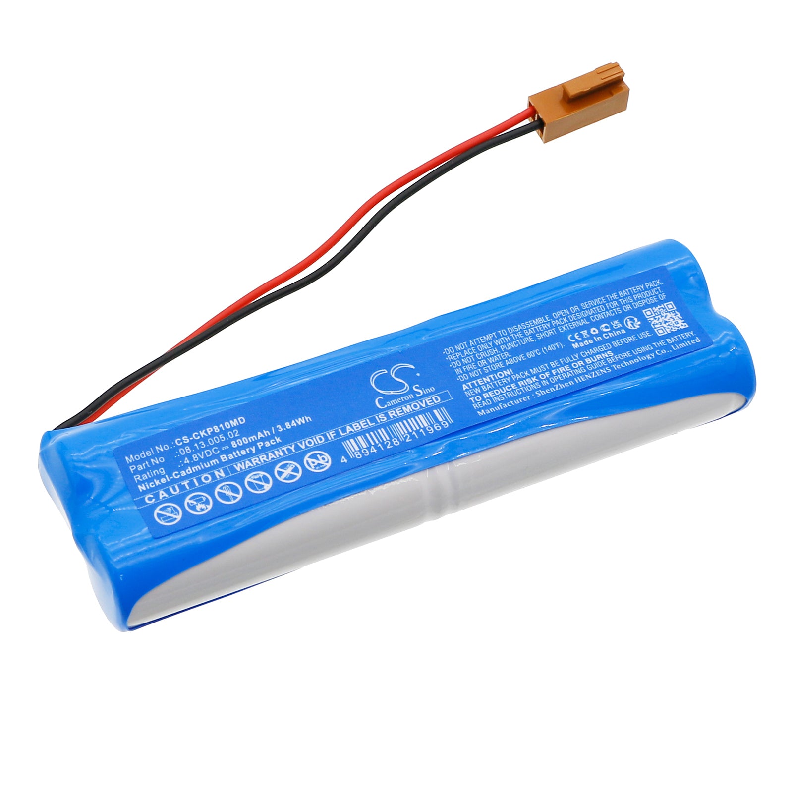 4.8V, Ni-CD, 800mAh, Battery fits Critikon P81, 3.84Wh Medical Cameron Sino Technology Limited