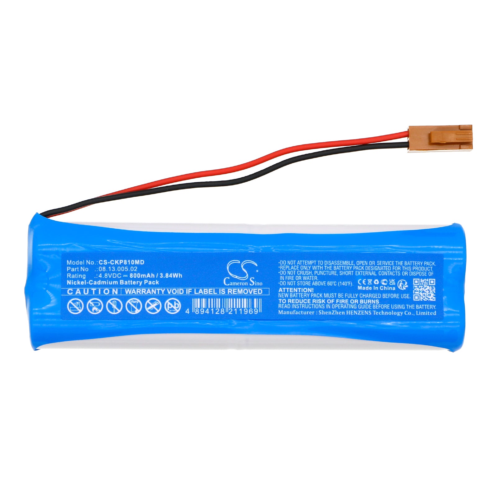4.8V, Ni-CD, 800mAh, Battery fits Critikon P81, 3.84Wh Medical Cameron Sino Technology Limited