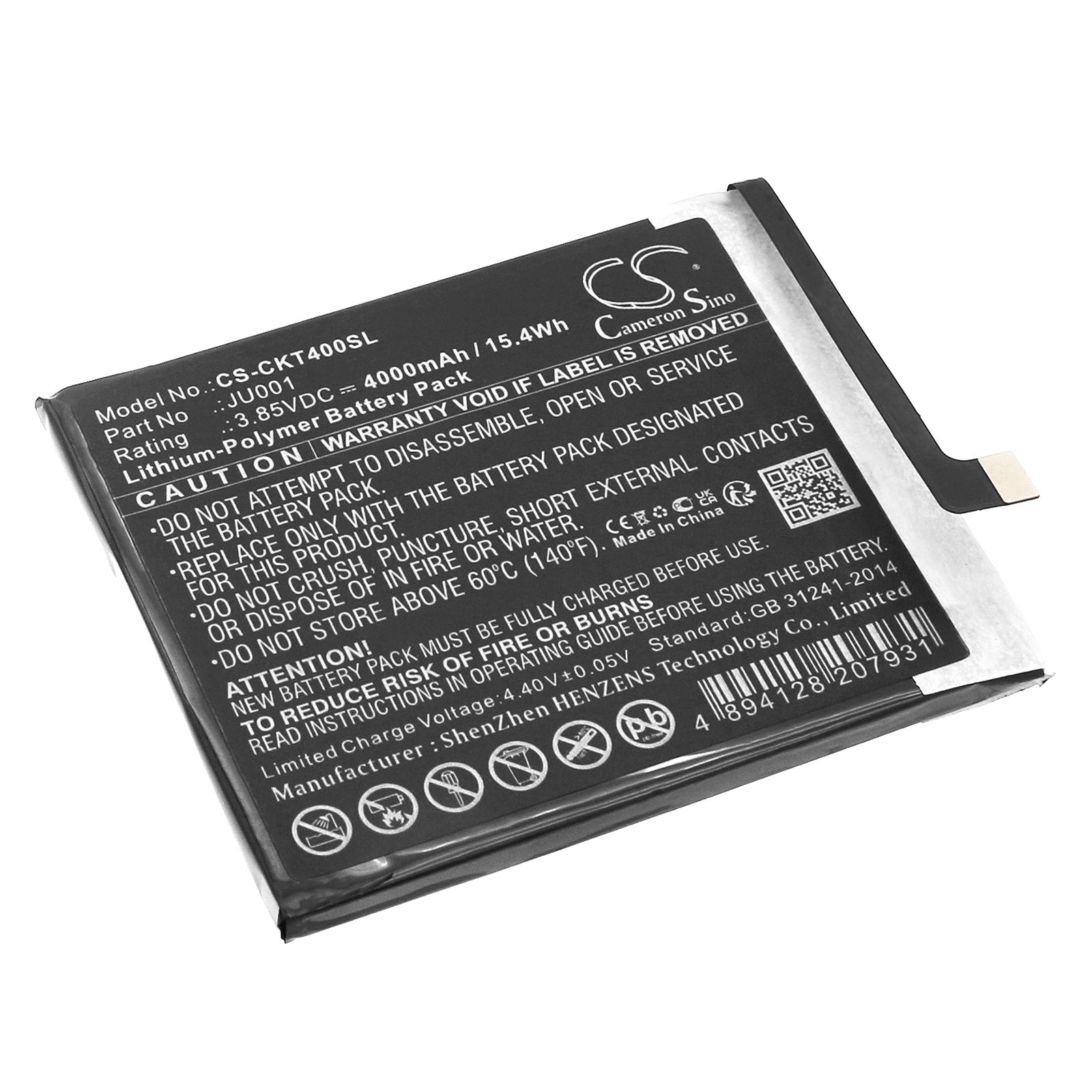 Li-Polymer, Mobile, SmartPhone Battery fits Cricket Icon 4, Wtckt01, 3.85V, 4000mAh Mobile, SmartPhone Cameron Sino Technology Limited