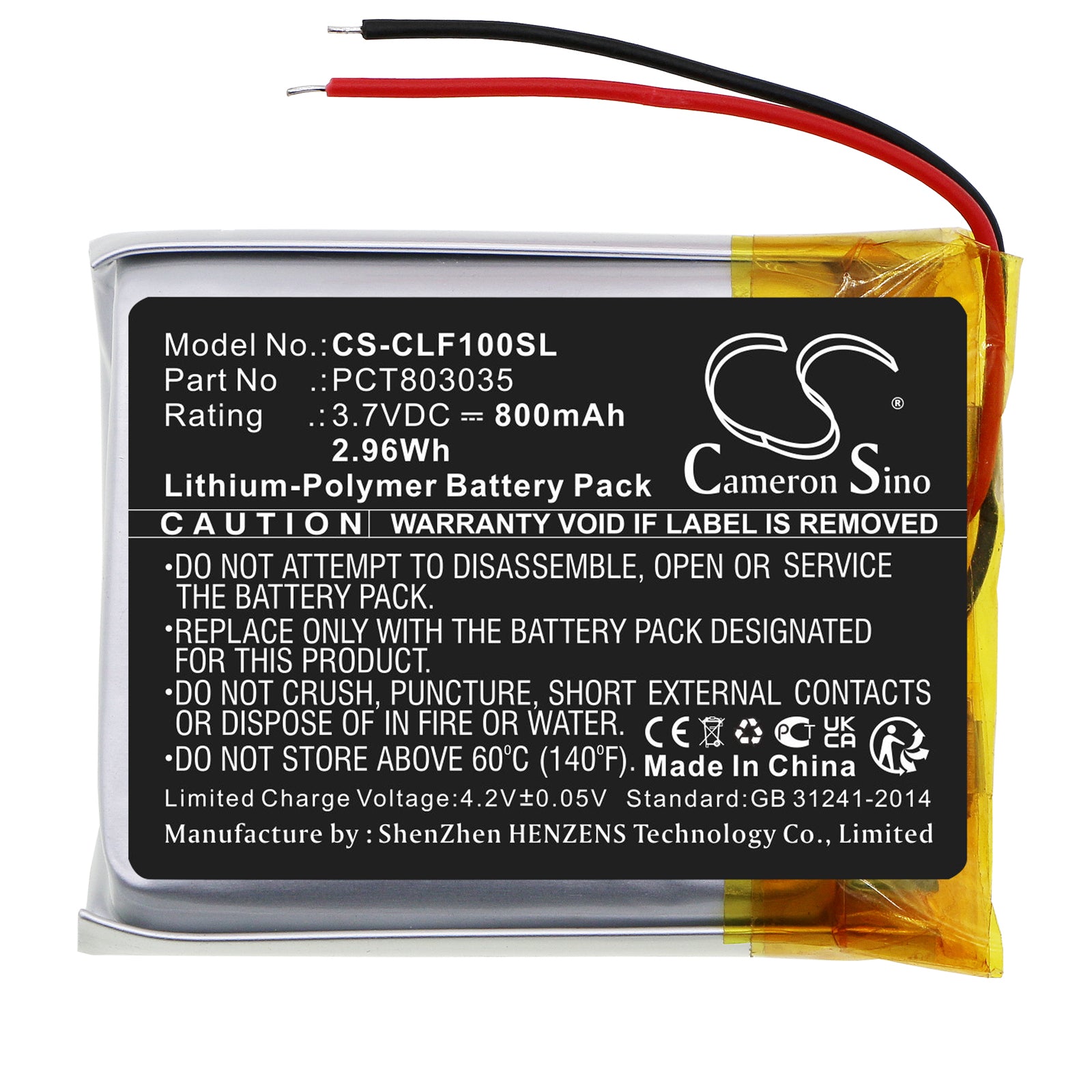 Li-Polymer, Wireless Headset Battery fits Cleer Enduro Anc, Flow, 3.7V, 800mAh Wireless Headset Cameron Sino Technology Limited