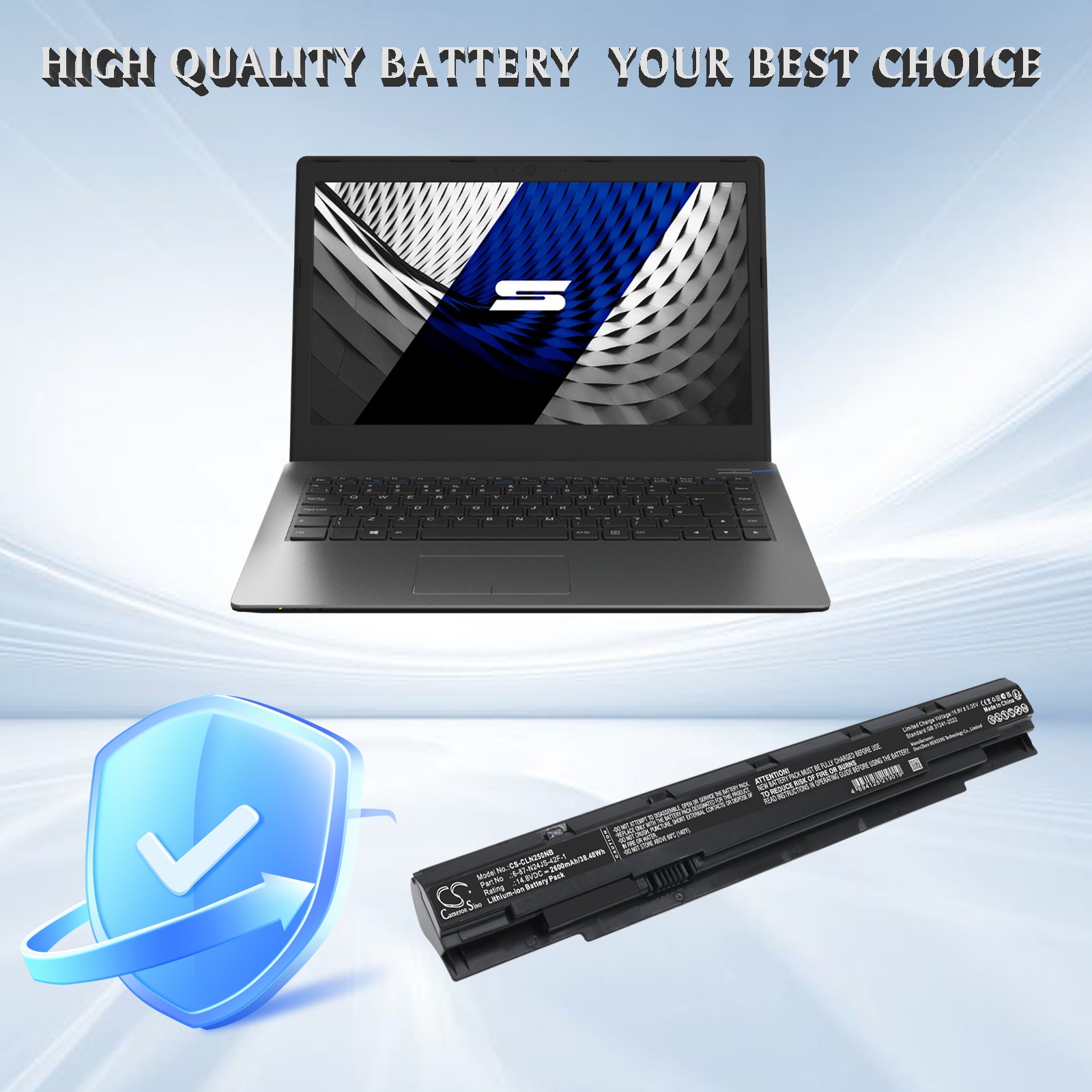 14.8V, Li-ion, 2600mAh, Battery fits Schenker S406, S406-HWD, 38.48Wh Notebook, Laptop Cameron Sino Technology Limited