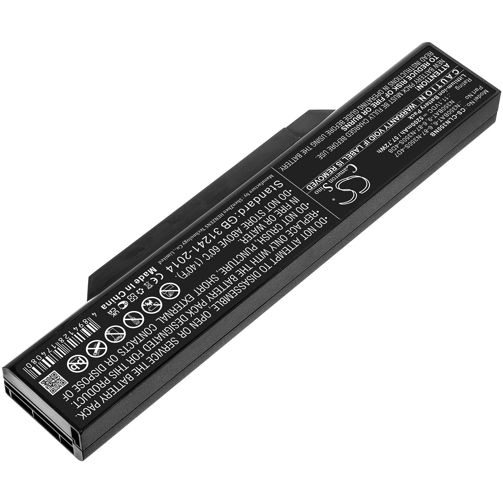 Li-ion, Notebook, Laptop Battery fits Clevo B519ii(47781)(n350tw), B519ii(n350tw), 11.1V, 5200mAh Notebook, Laptop Cameron Sino Technology Limited
