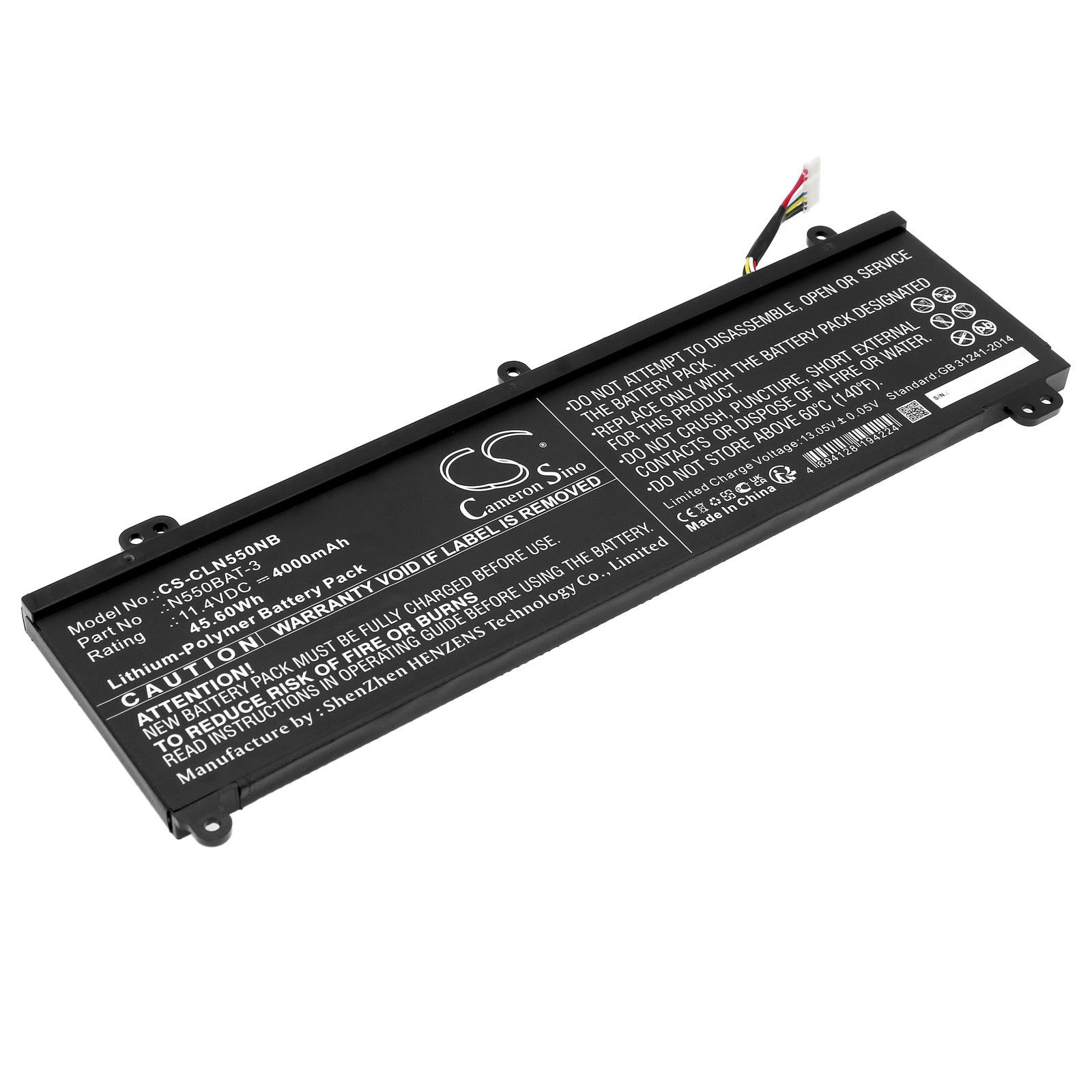 Li-Polymer, Notebook, Laptop Battery fits Clevo N550rn, N551rc, 11.4V, 4000mAh Notebook, Laptop Cameron Sino Technology Limited